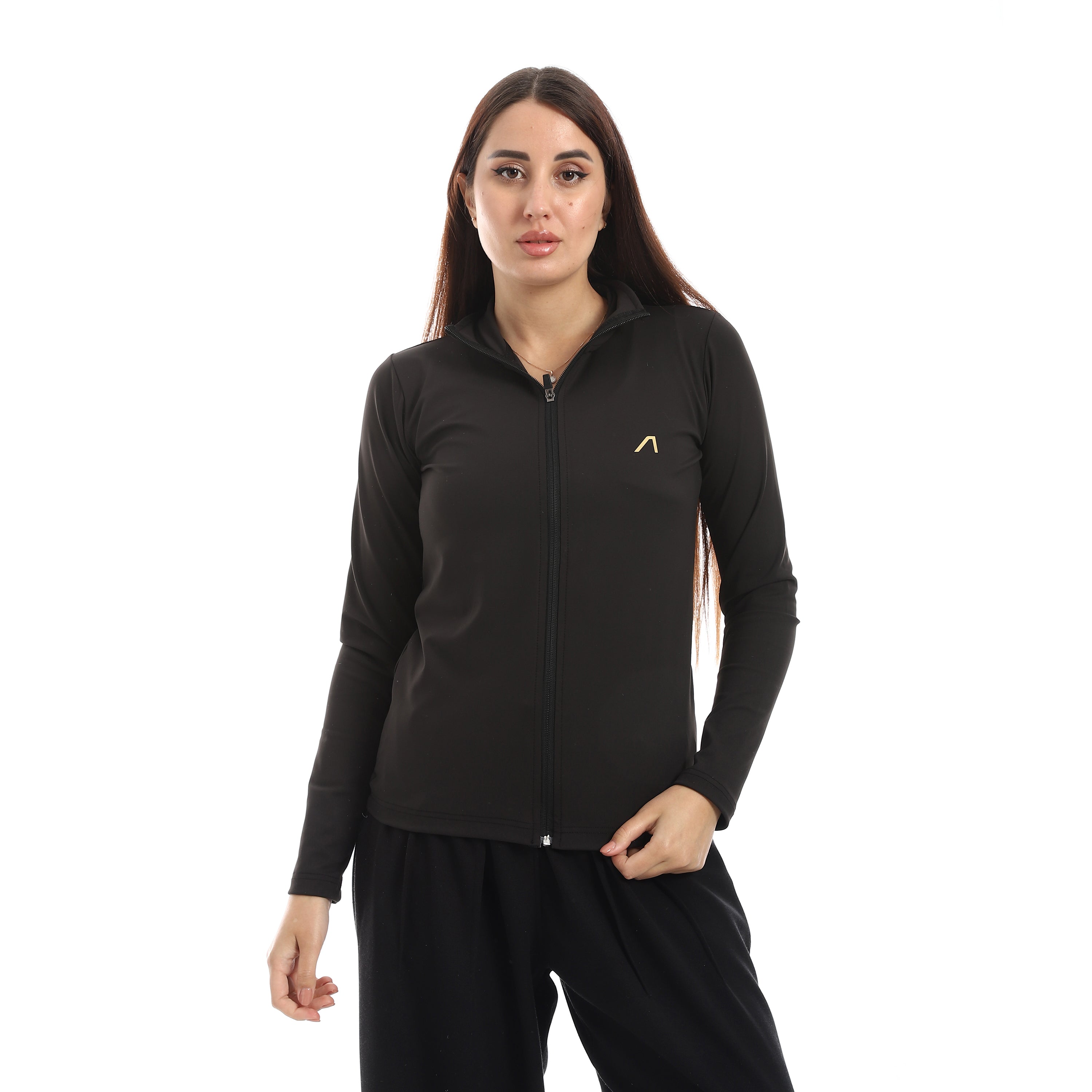 جاكت اكتف حريمي سوسته - اسود