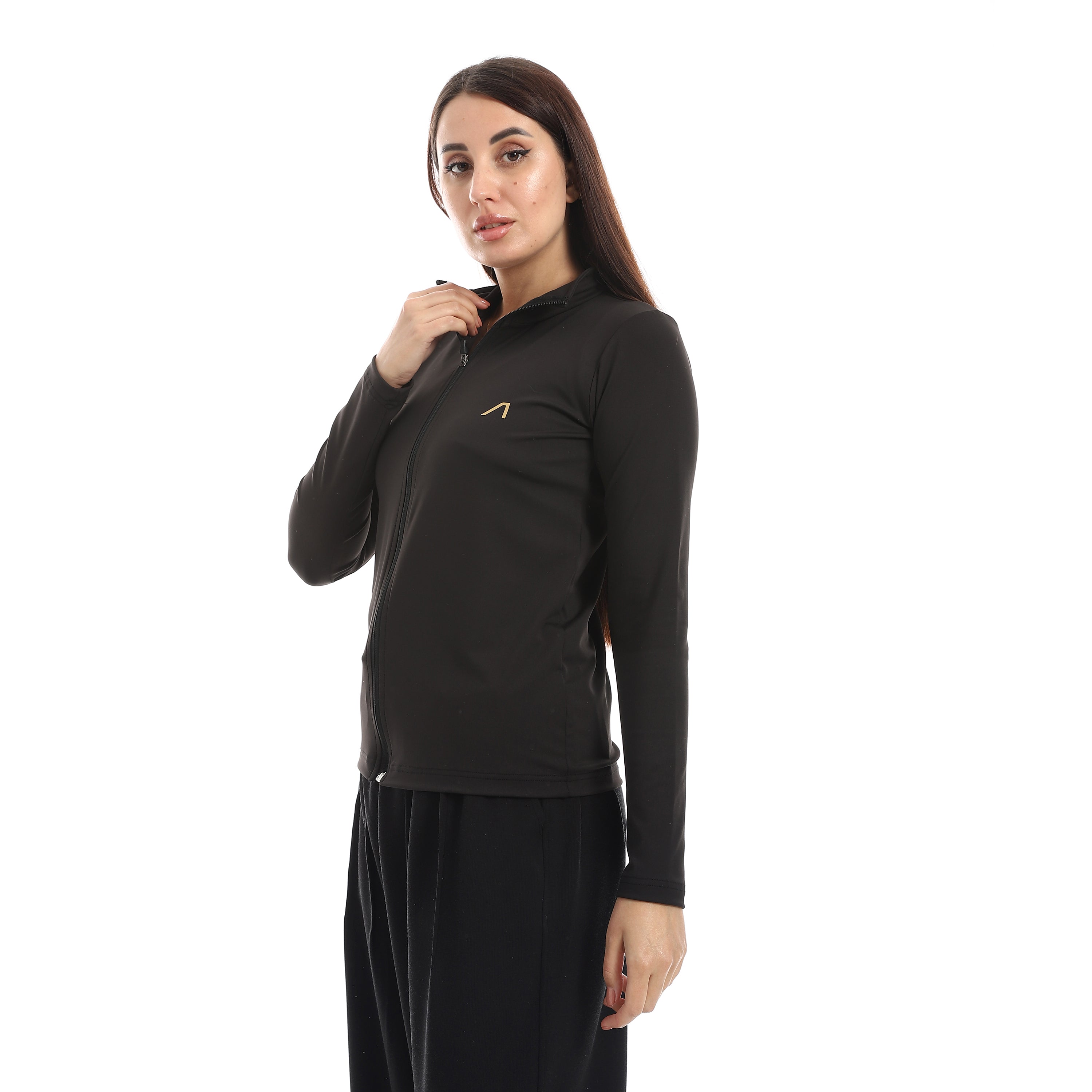 جاكت اكتف حريمي سوسته - اسود