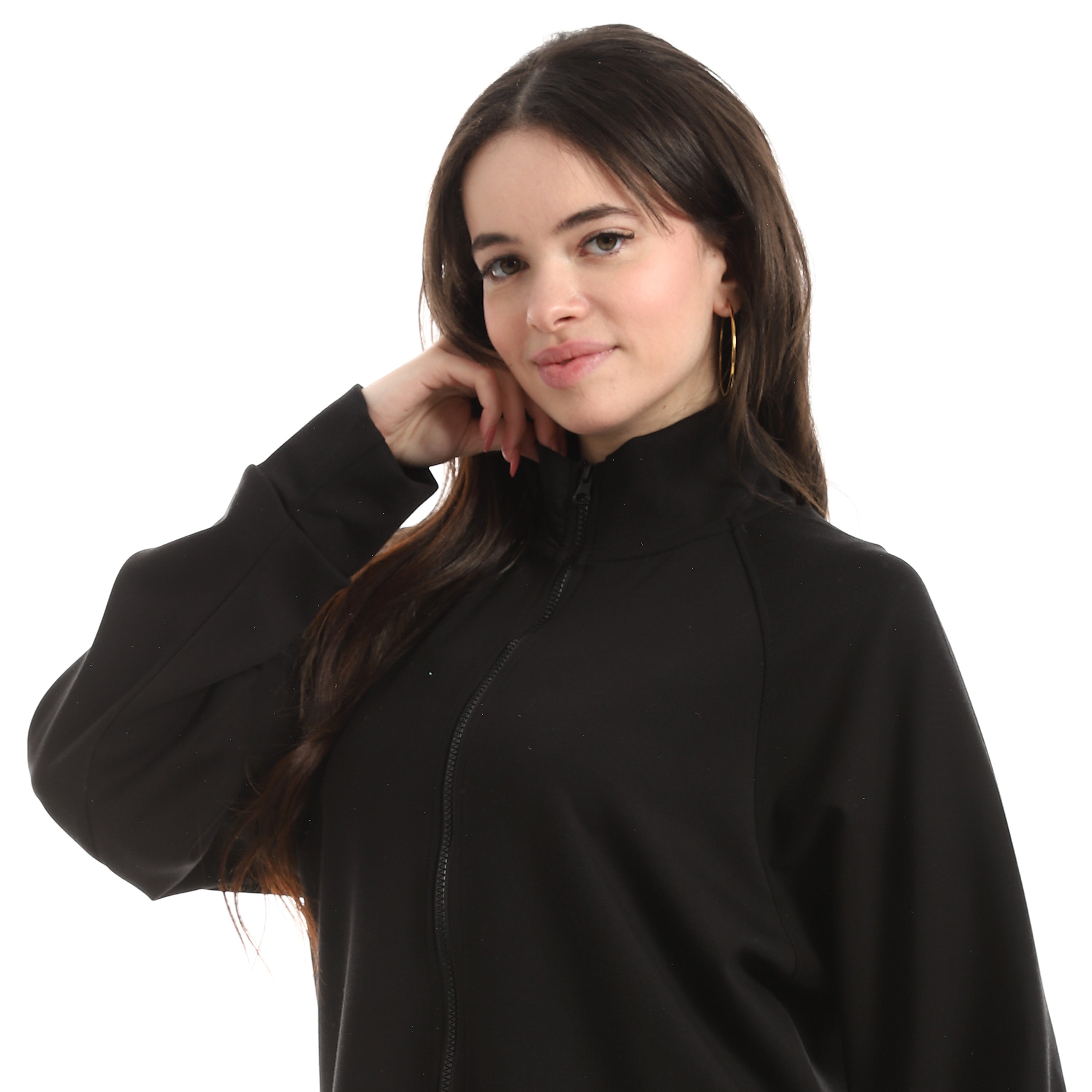 PLEATED BACK TIGHT JACKET - BLACK