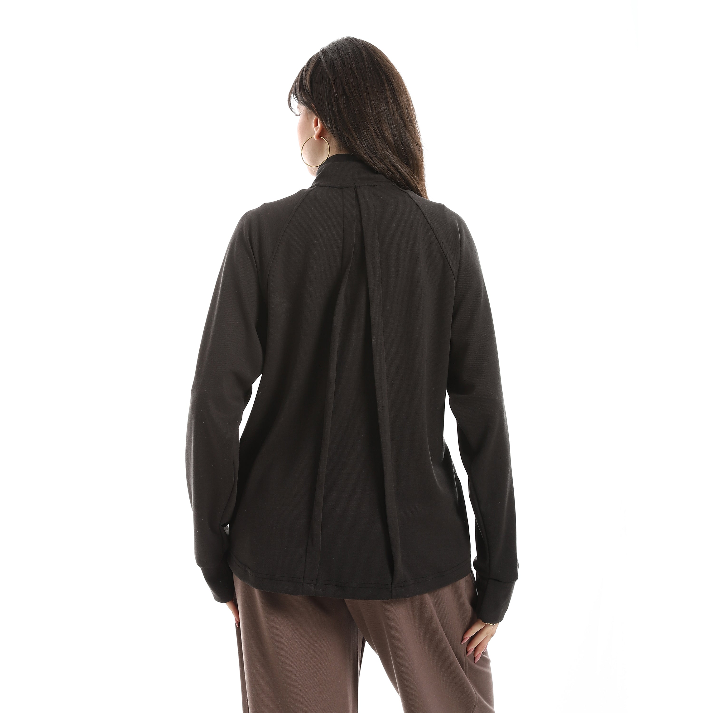 PLEATED BACK TIGHT JACKET - D.GREY