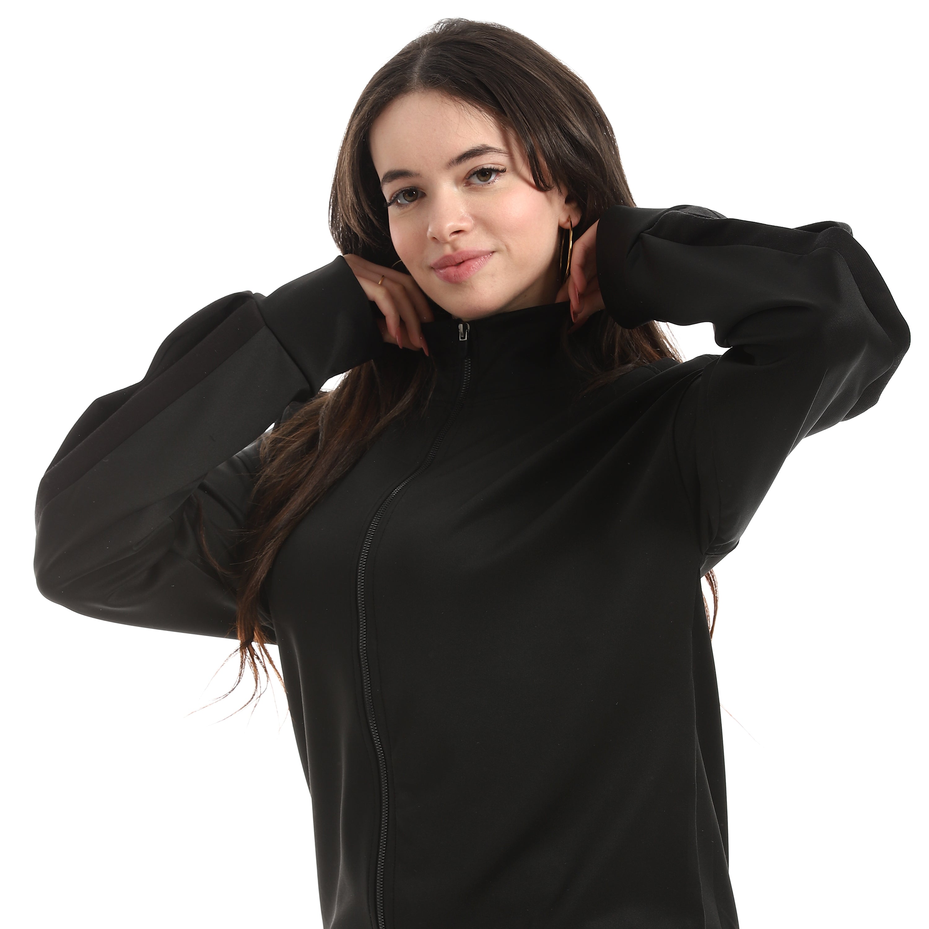 EASE WOMEN'S  ZIPPER JACKET - BLACK
