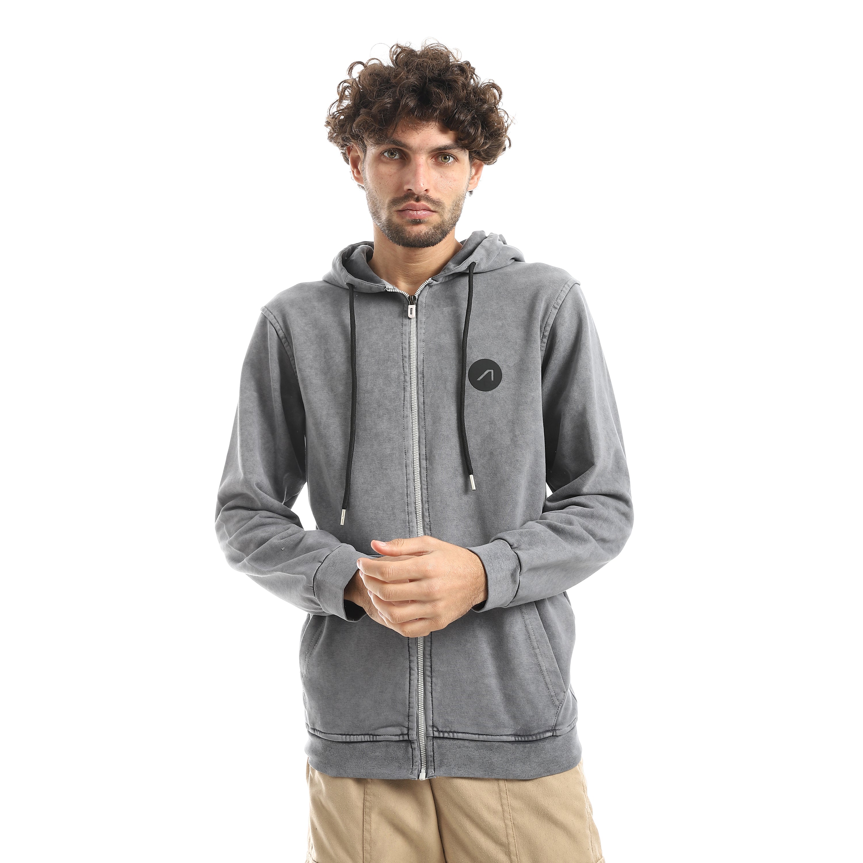 OVERSIZED FULL ZIP JACKET - GREY