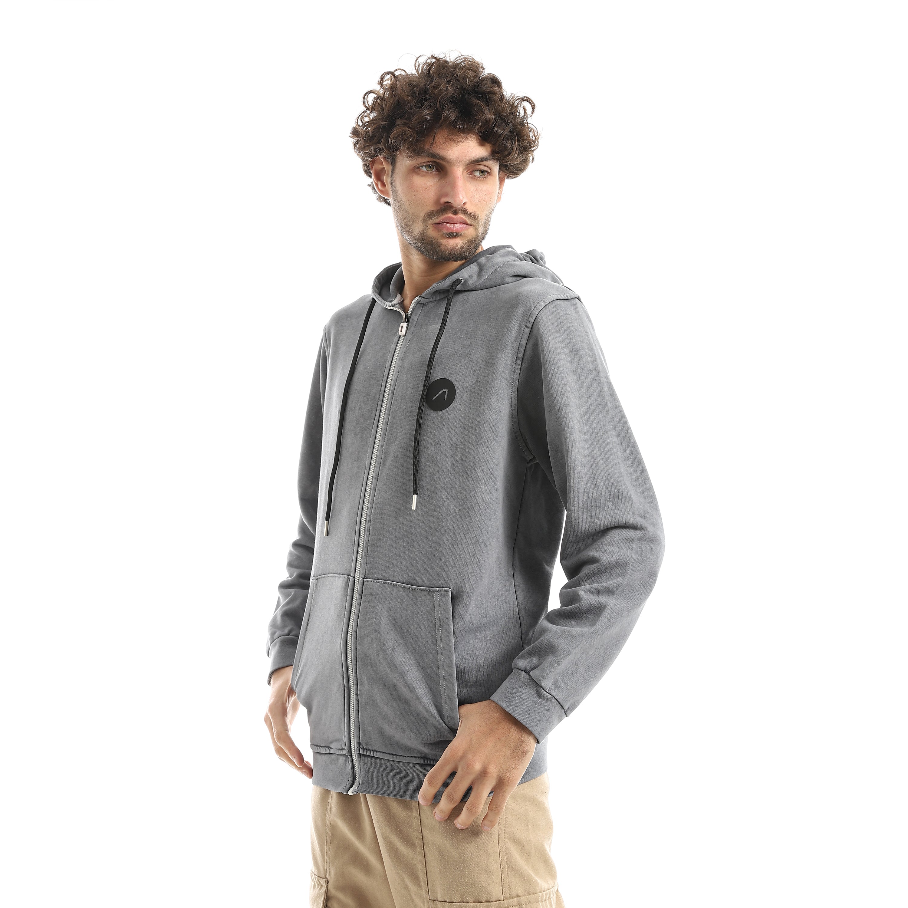 OVERSIZED FULL ZIP JACKET - GREY