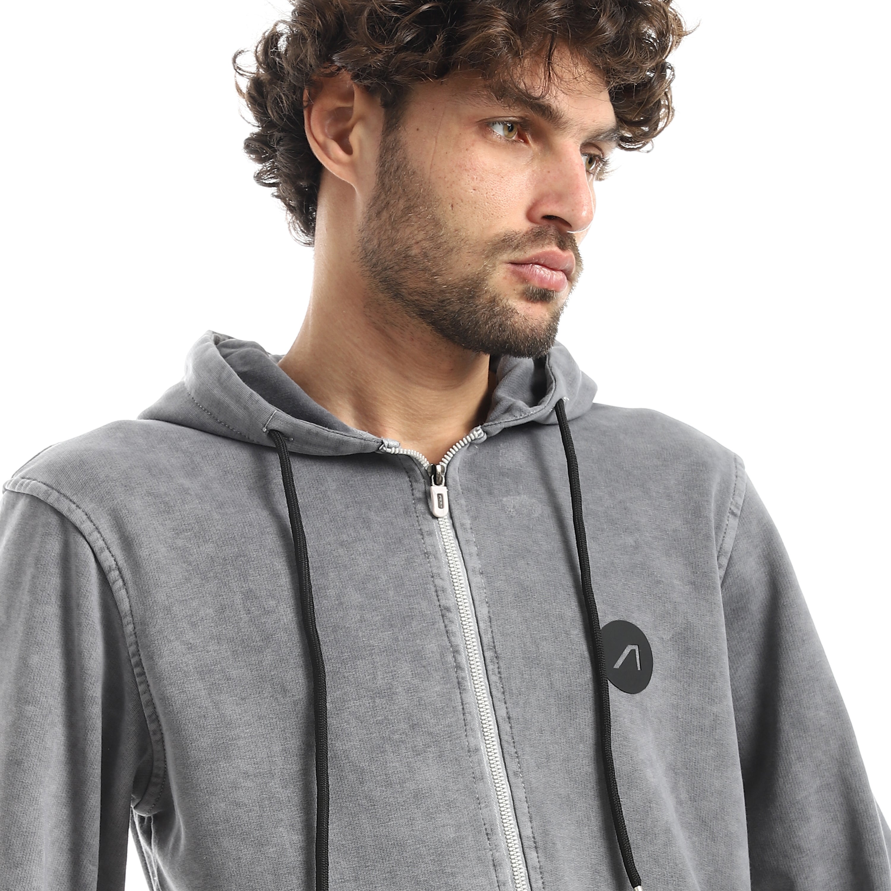 OVERSIZED FULL ZIP JACKET - GREY
