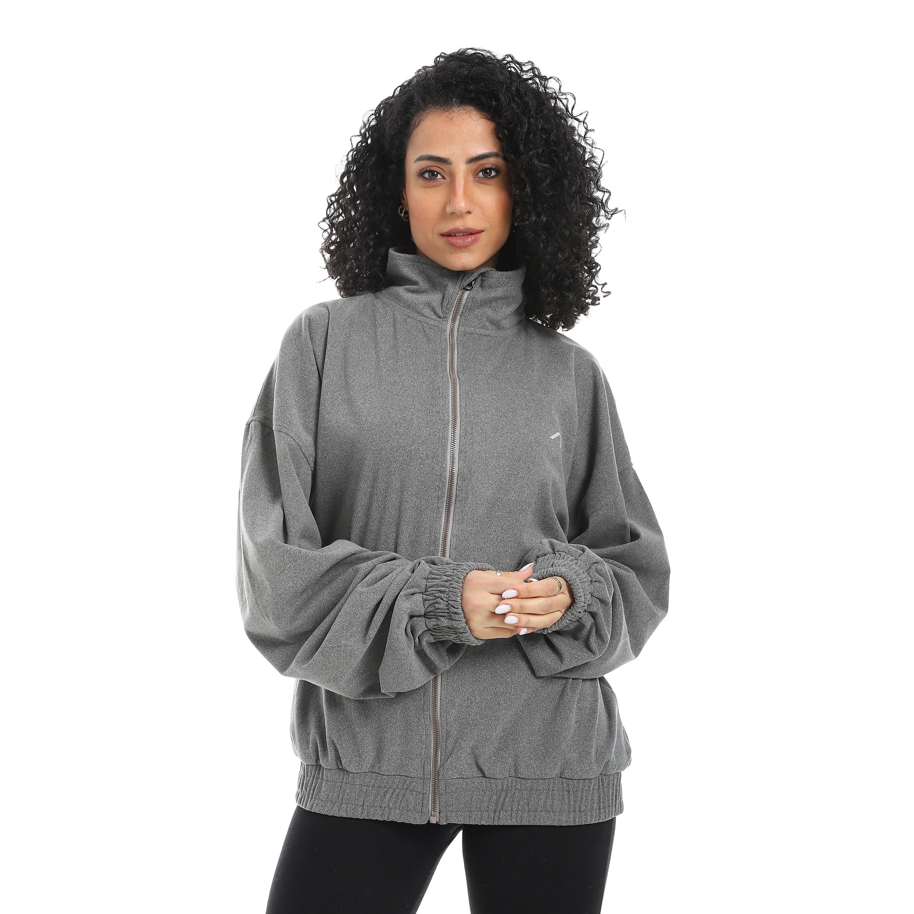 جاكت اكتف حريمي - رمادي