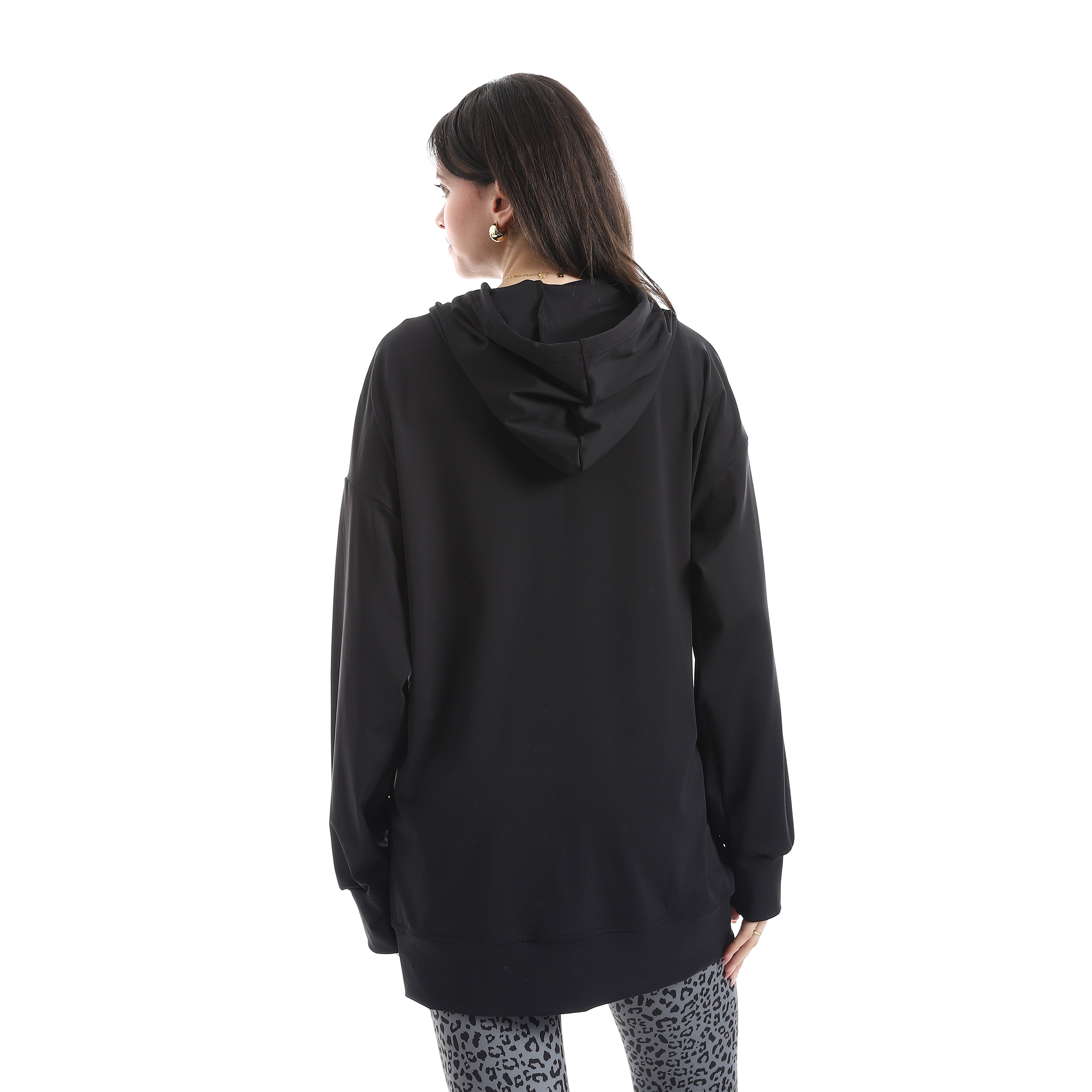 ULTRA OVERSIZED ZIPPER JACKET - BLACK