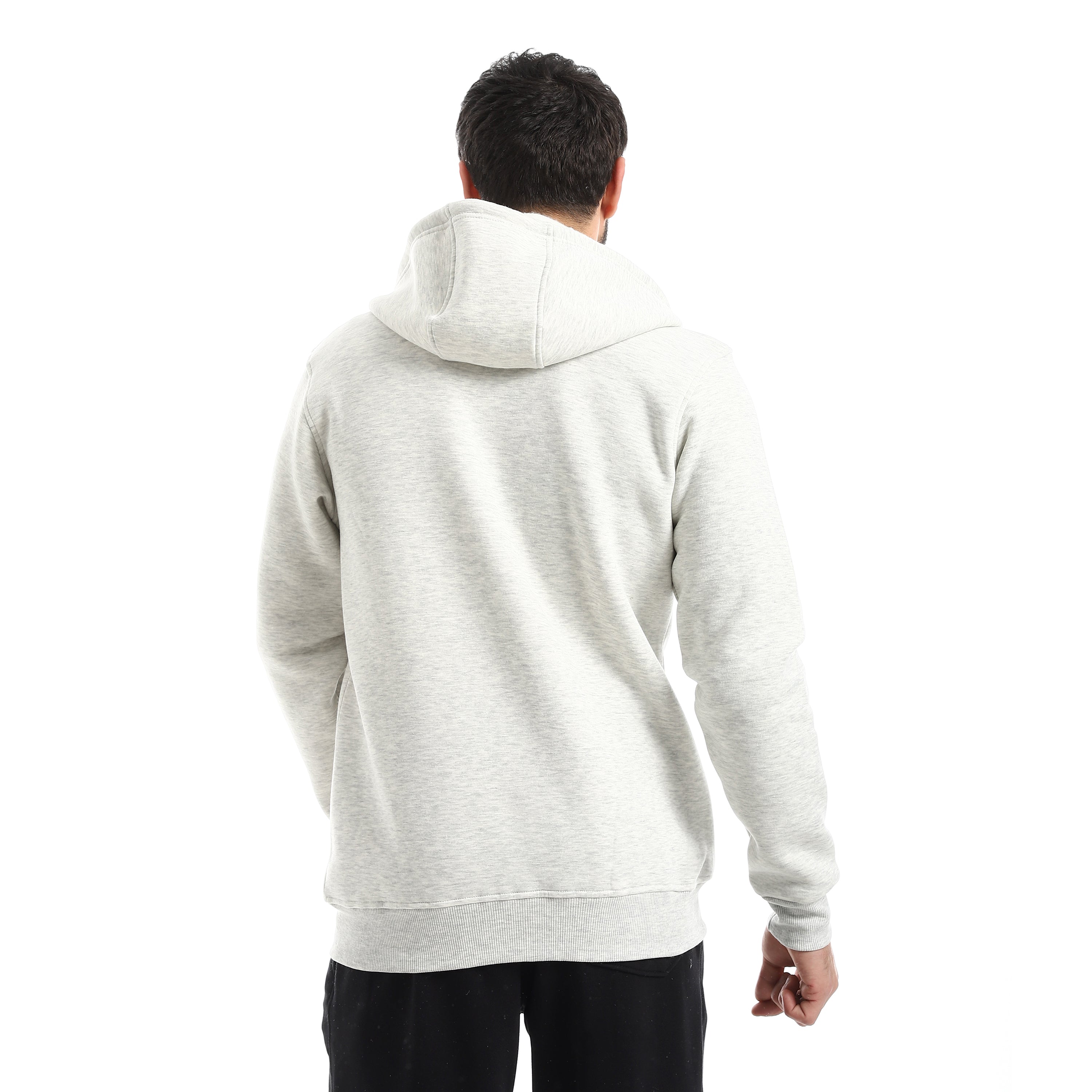 CUTLINE HOODED ZIP JACKET - L.GREY