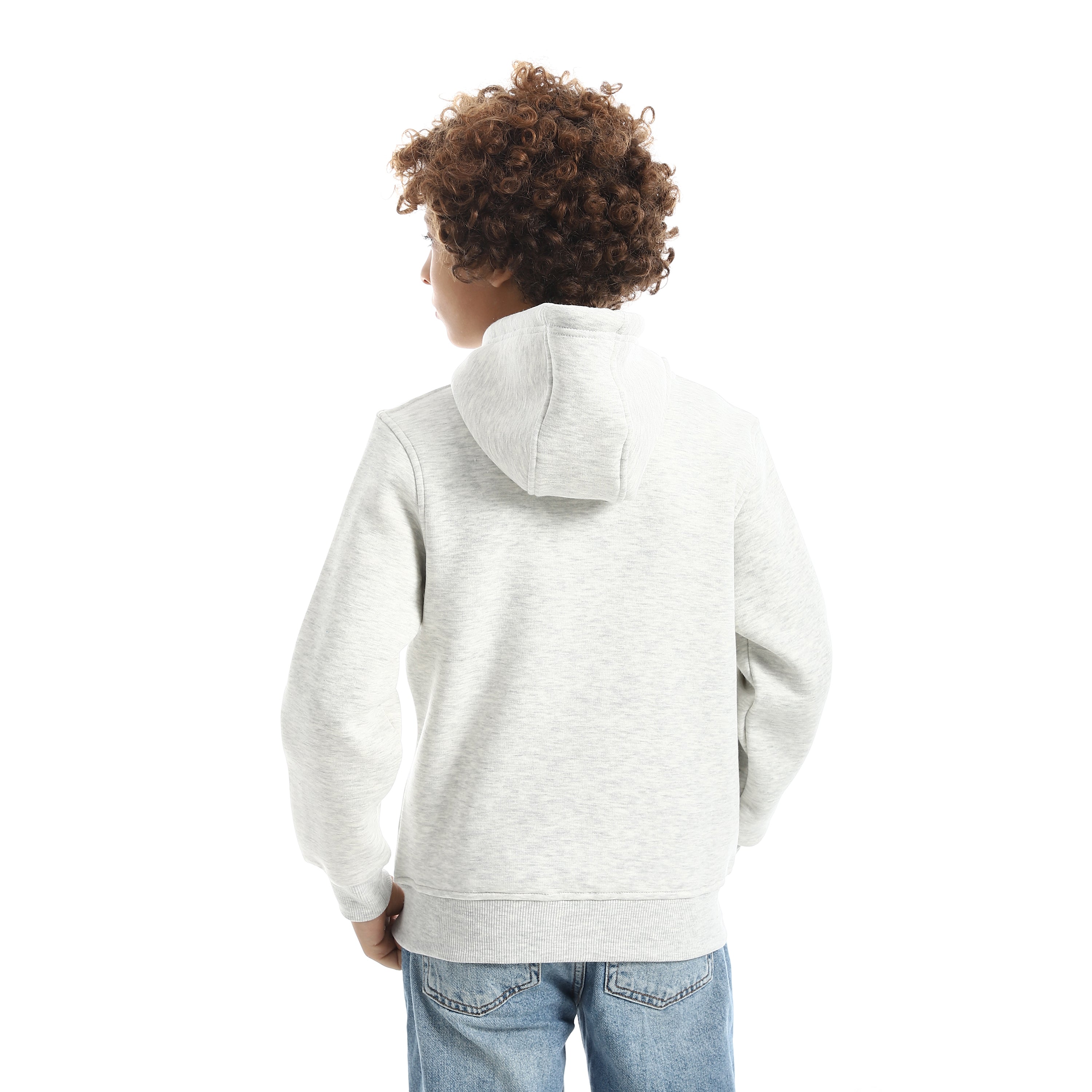 CUTLINE HOODED ZIP JACKET - L.GREY