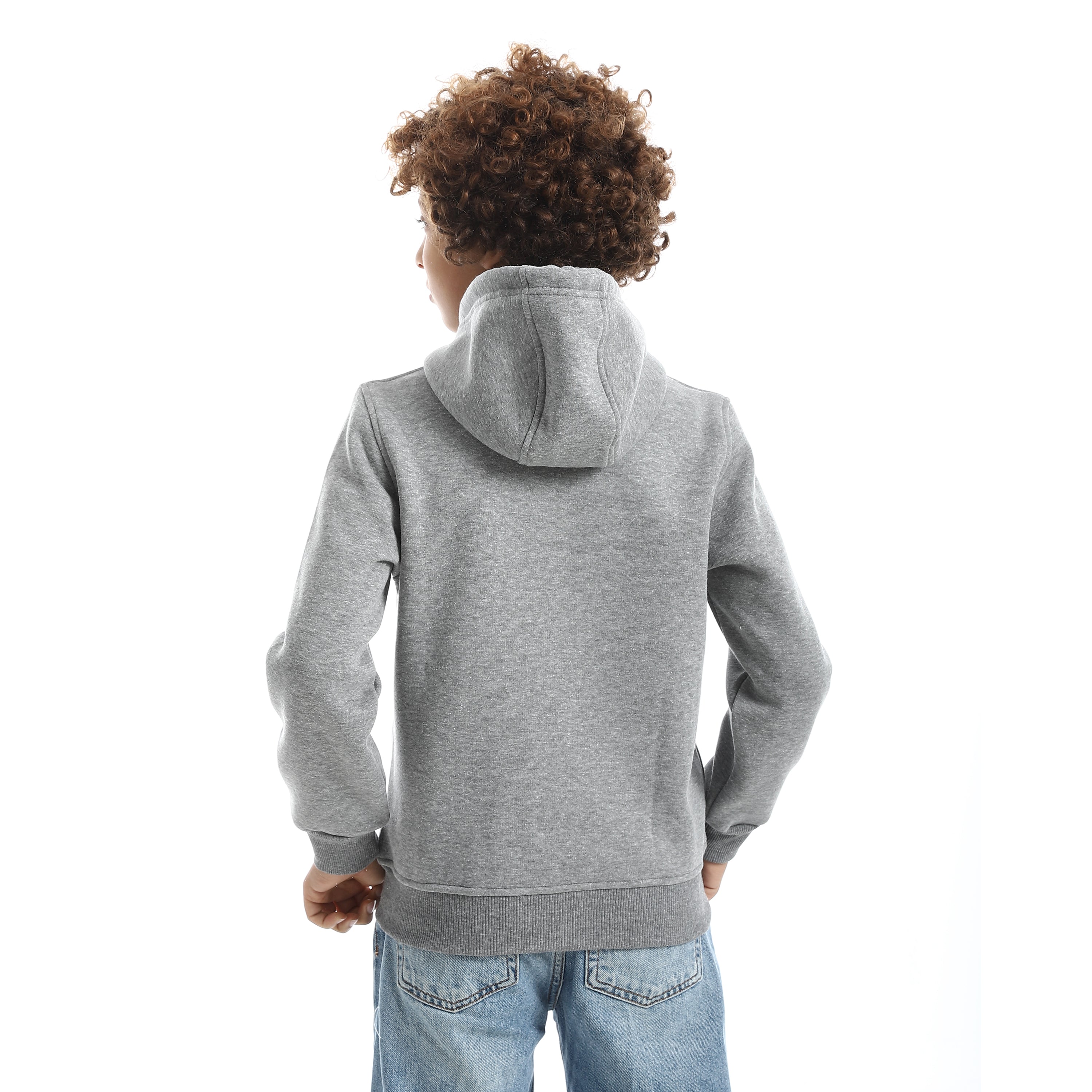 CUTLINE HOODED ZIP JACKET - D.GREY