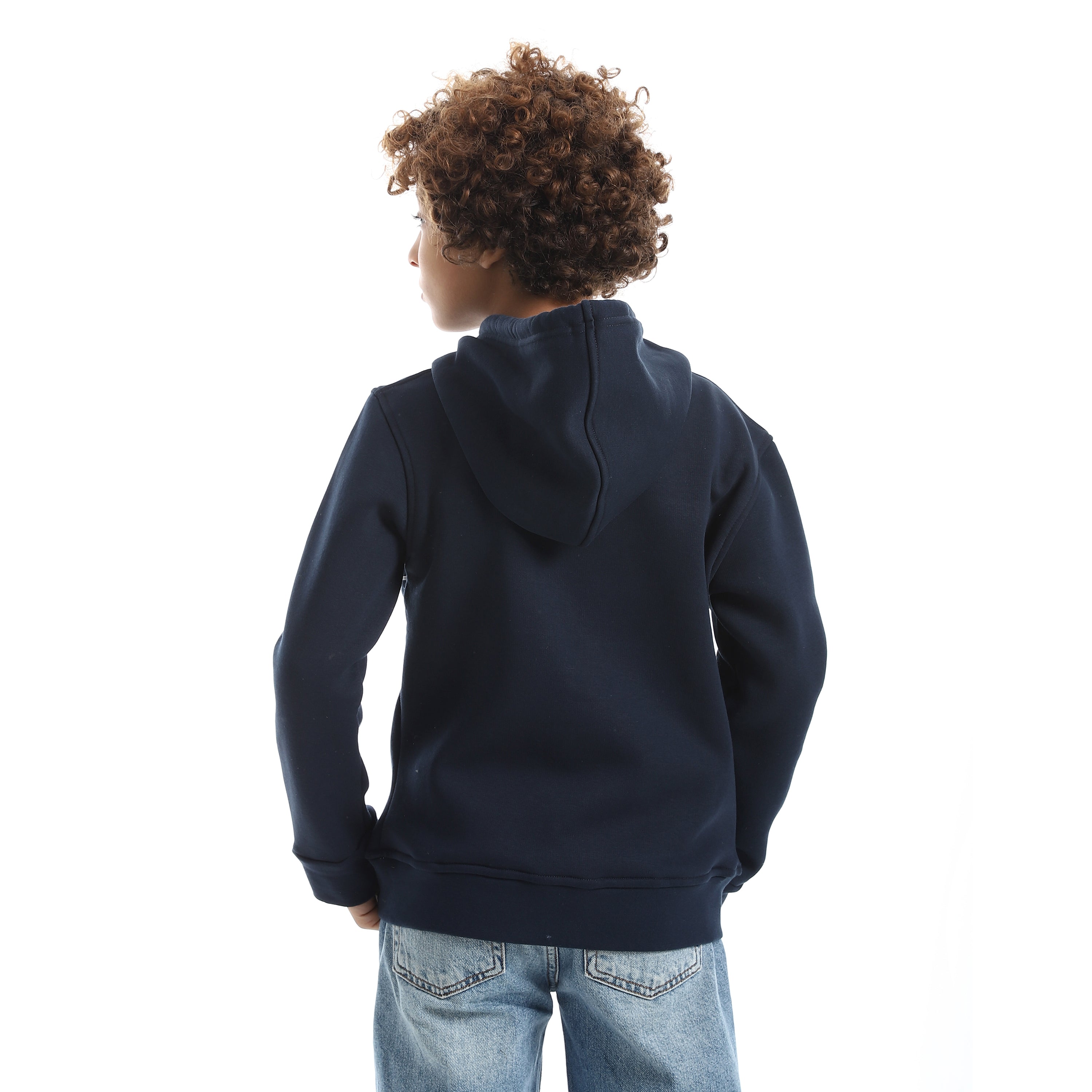 OUTLINE ZIP HOODED JACKET - D.BLUE