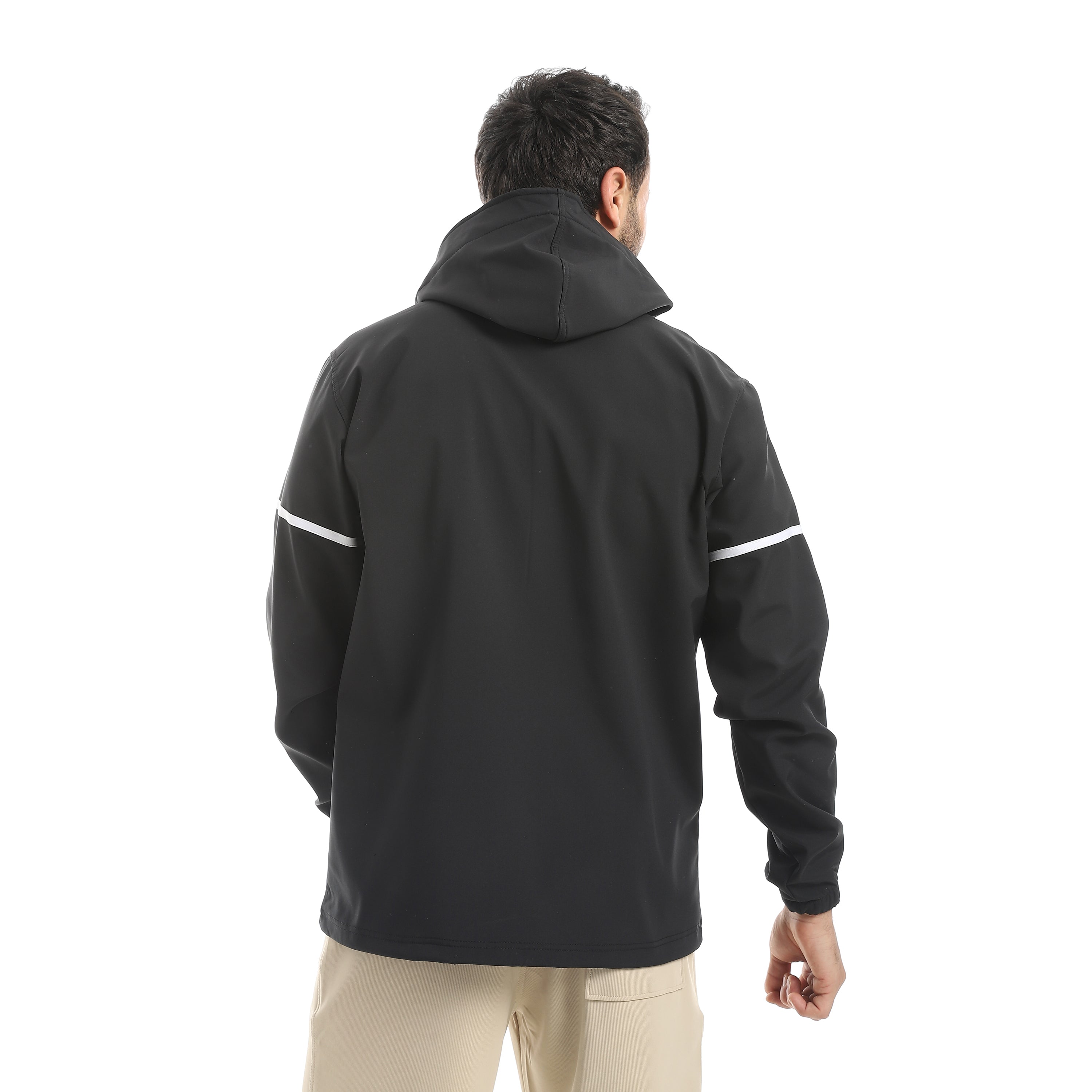 JACKET W. TAPE ON SLEEVE&CHEST - اسود