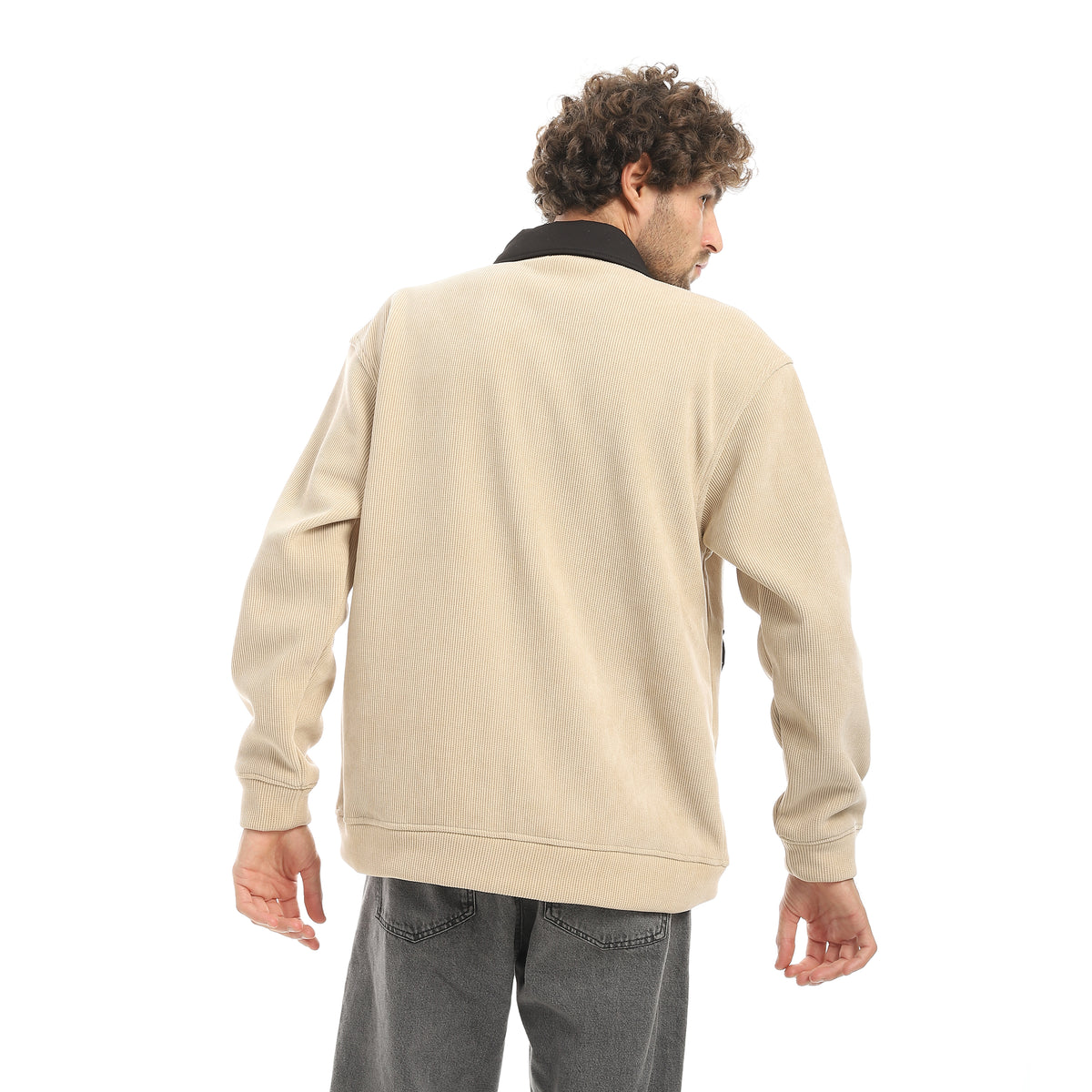 ACTIV MEN'S COLLAR JACKET - بيج