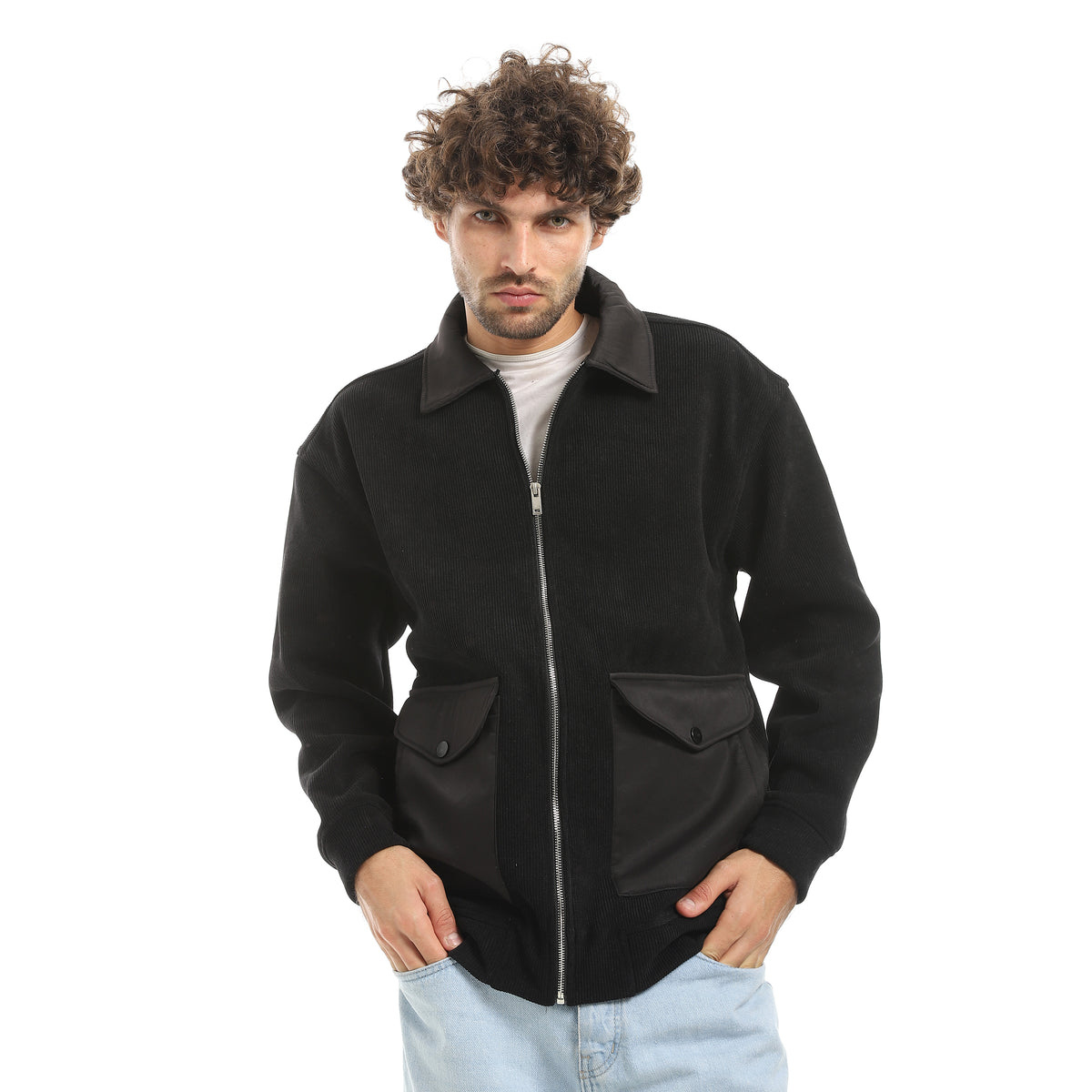 ACTIV MEN'S COLLAR JACKET - BLACK