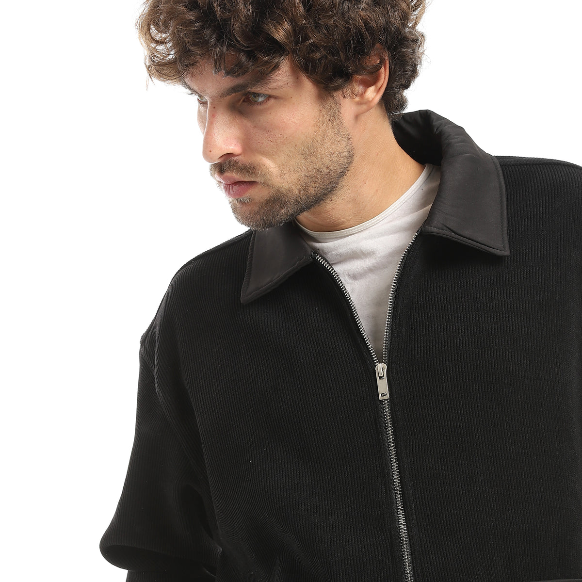 ACTIV MEN'S COLLAR JACKET - BLACK