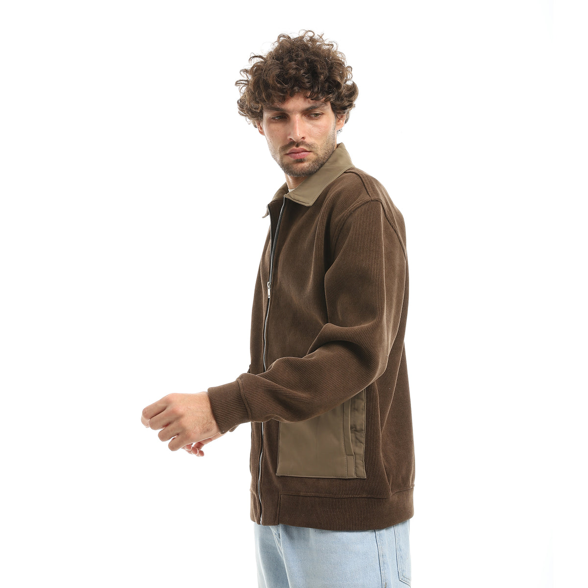 ACTIV MEN'S COLLAR JACKET - BROWN