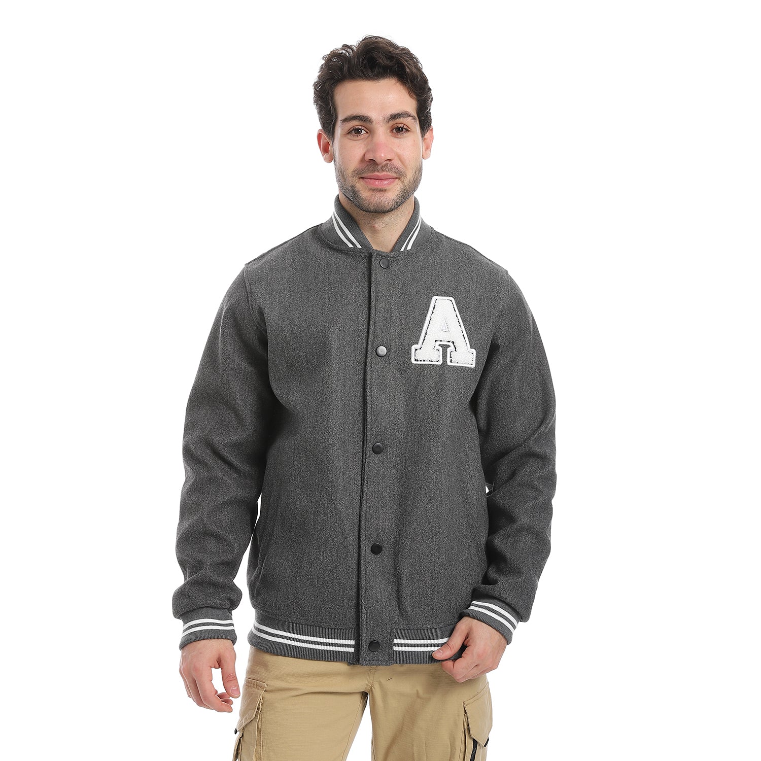 ACTIV BASIC BASEBALL JACKET - D.GREY