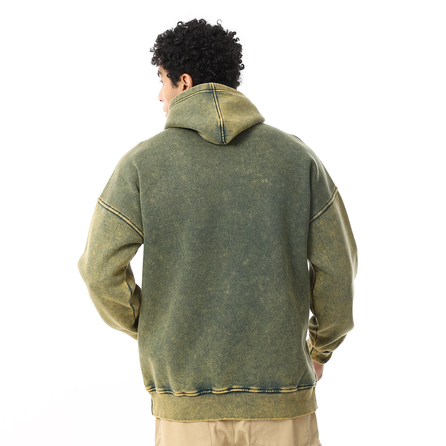 GREEN WASHED HOODIE - GREEN 