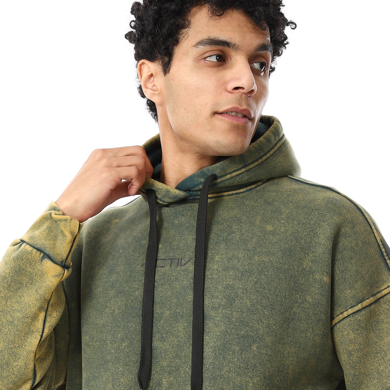 GREEN WASHED HOODIE - GREEN 