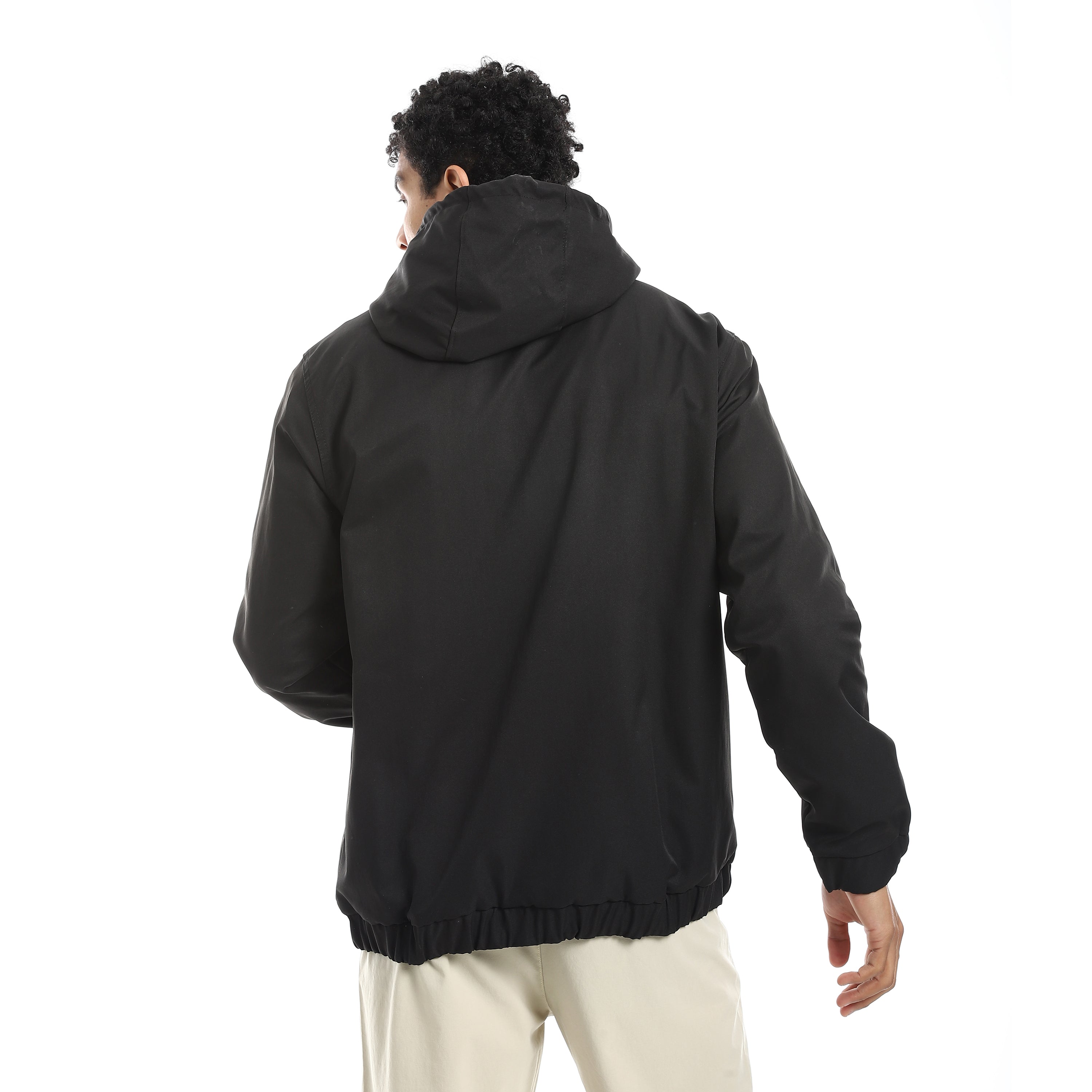 ACTIV HOODIE GABARDINE JACKET - BLACK