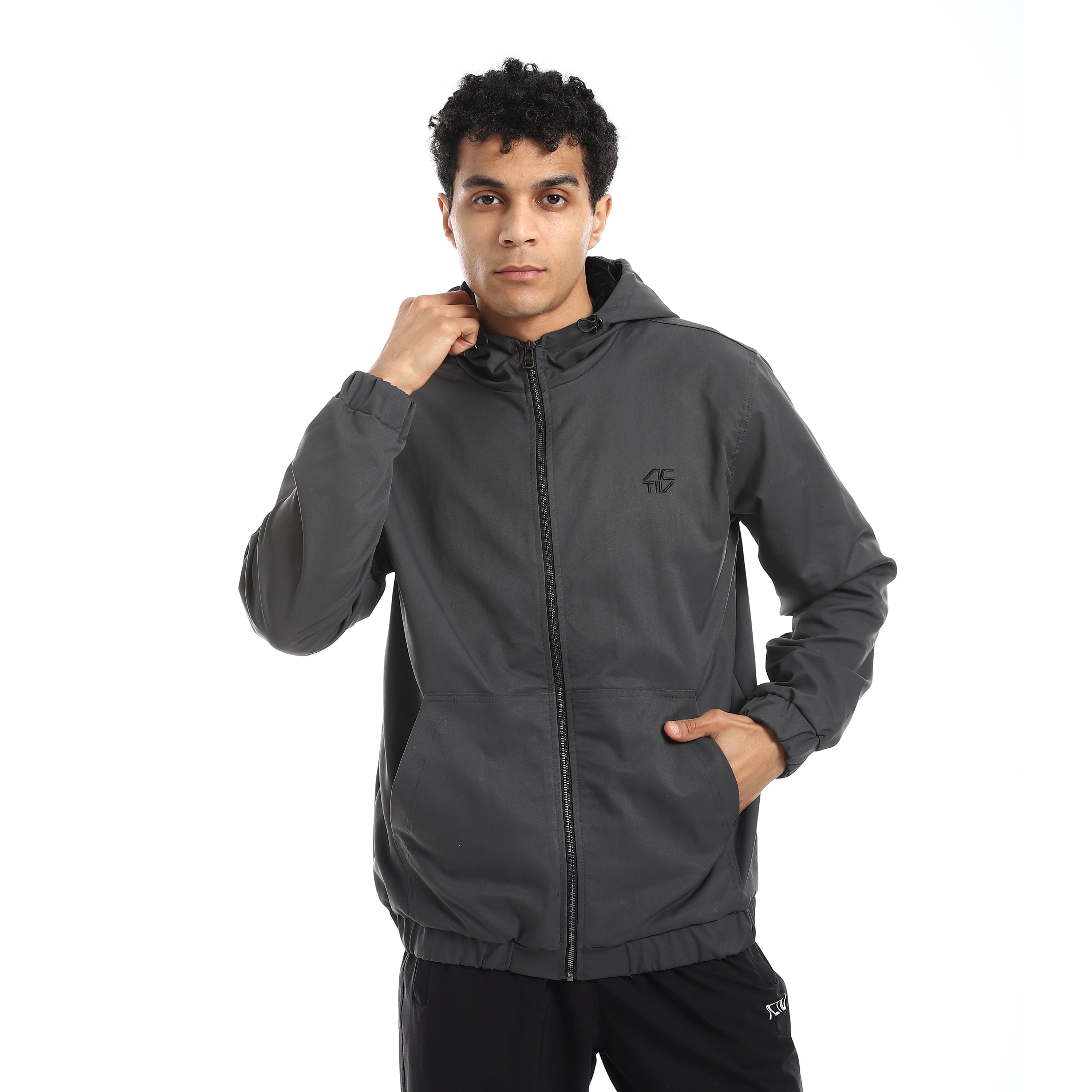 ACTIV HOODIE GABARDINE JACKET - GREY