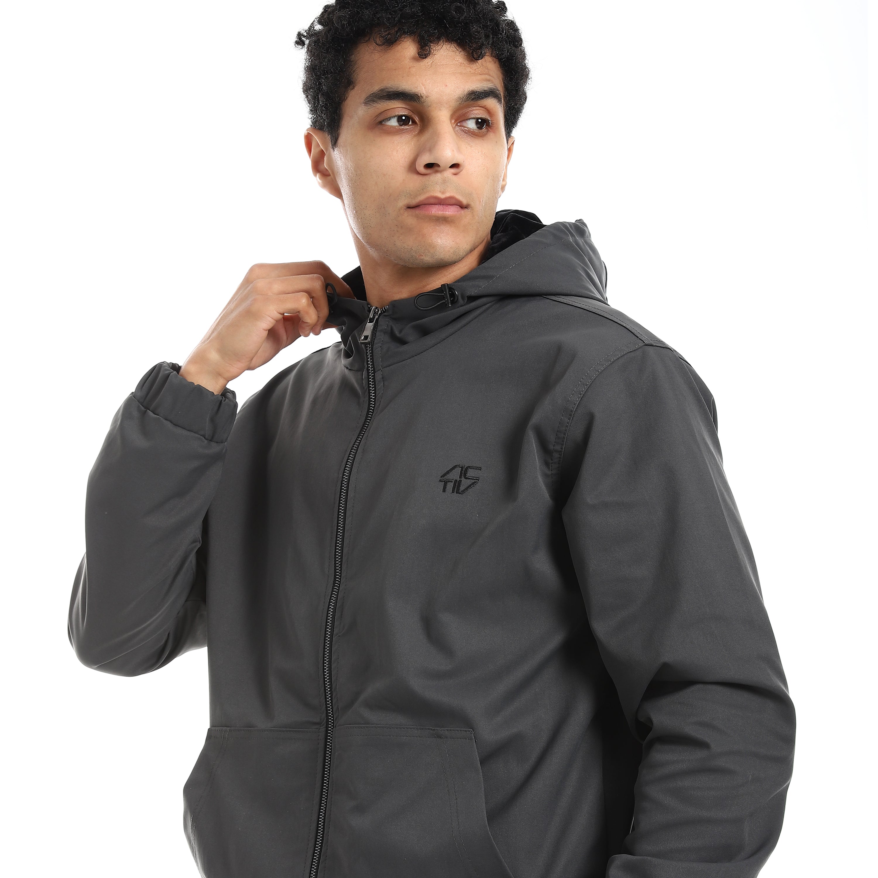 ACTIV HOODIE GABARDINE JACKET - GREY