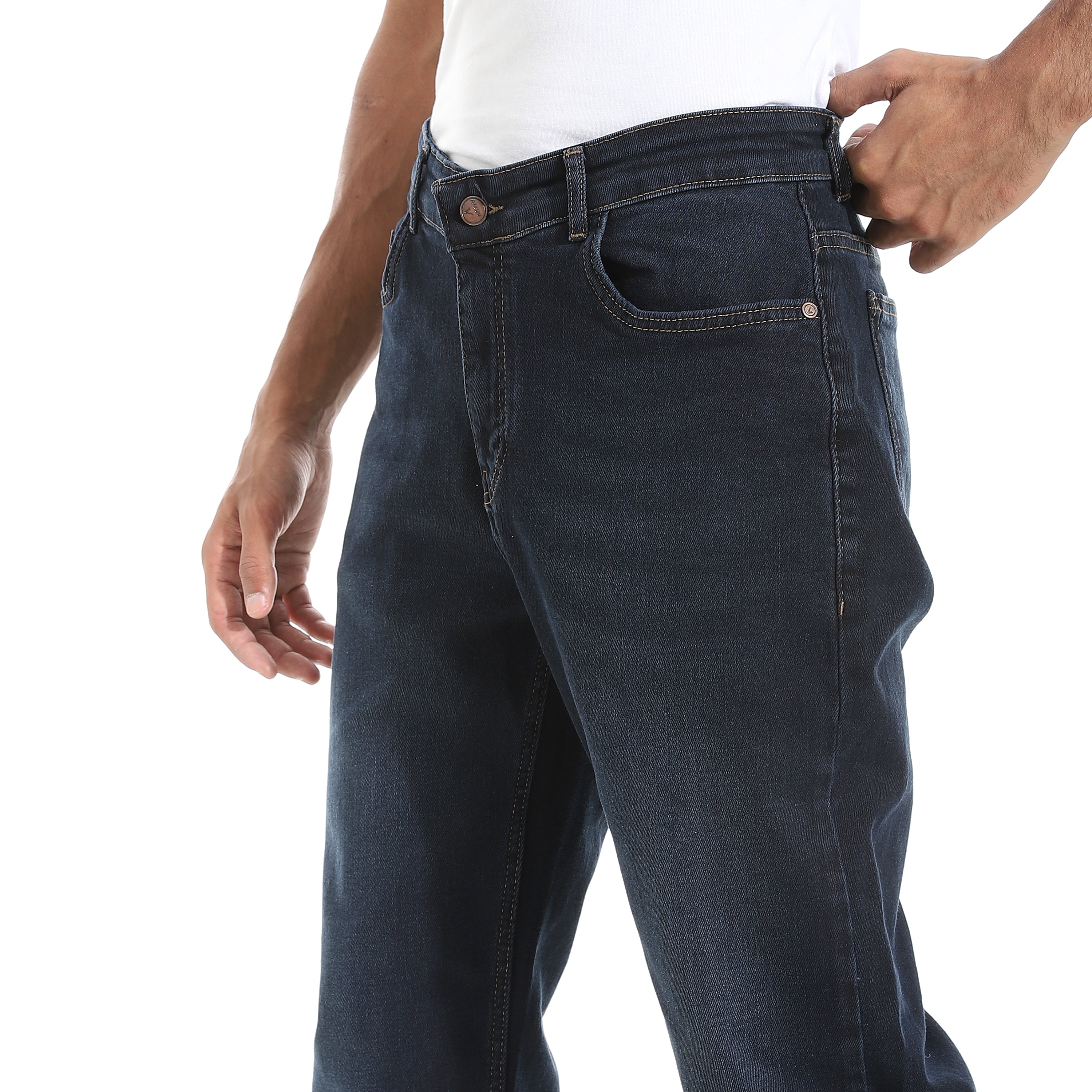 ACTIV MENS RUGULER JEANS PANTS - BLU-BLAK