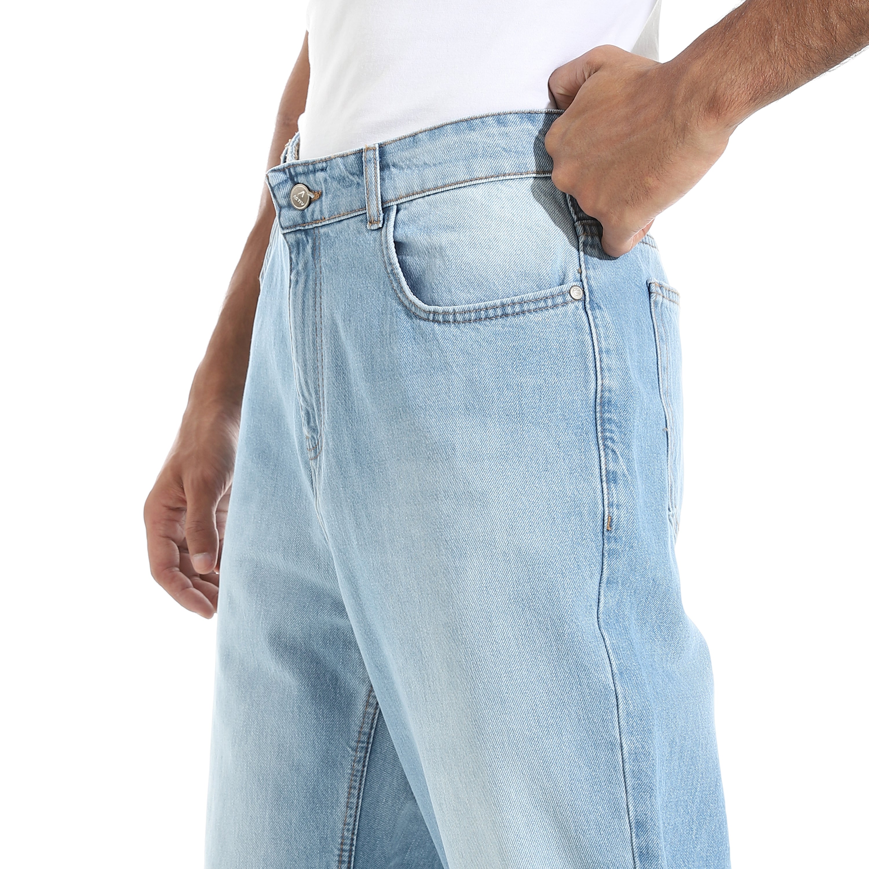 ACTIV MEN WIDE LEG JEANS PANTS - M.BLUE