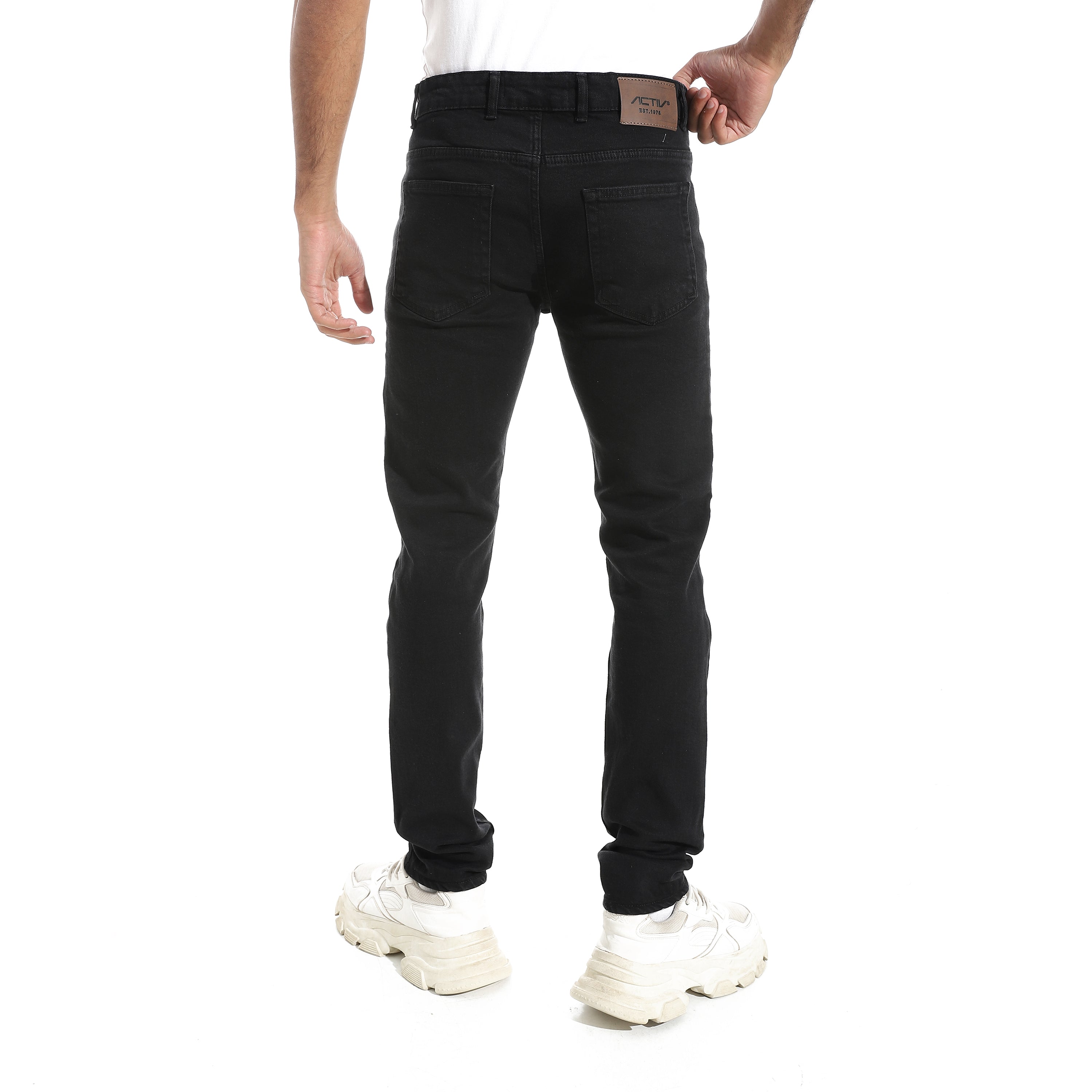 ACTIV MEN SLIM-FIT JEANS PANTS - اسود