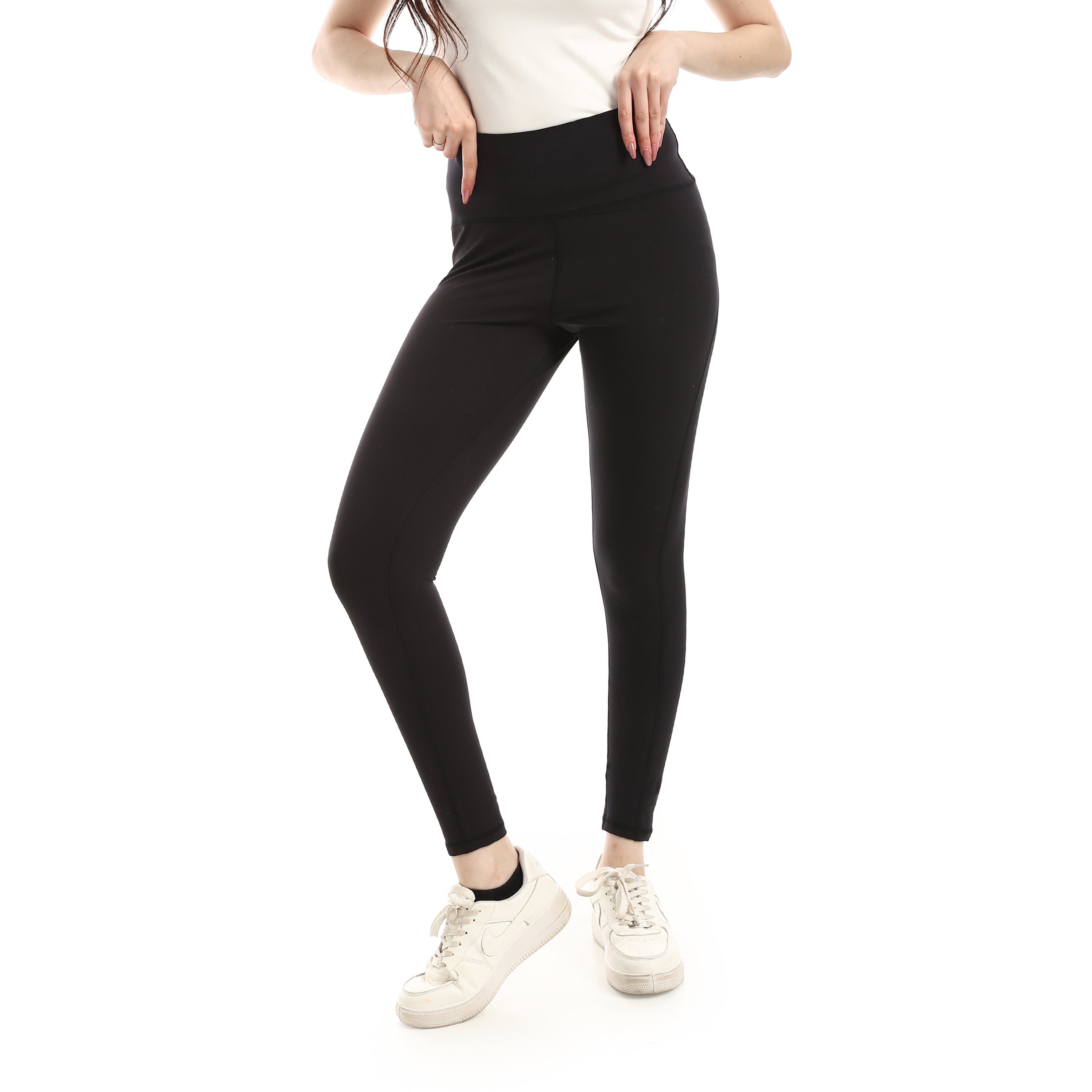 WOMEN TIE-DYE LEGGING FB PANEL - اسود غامق