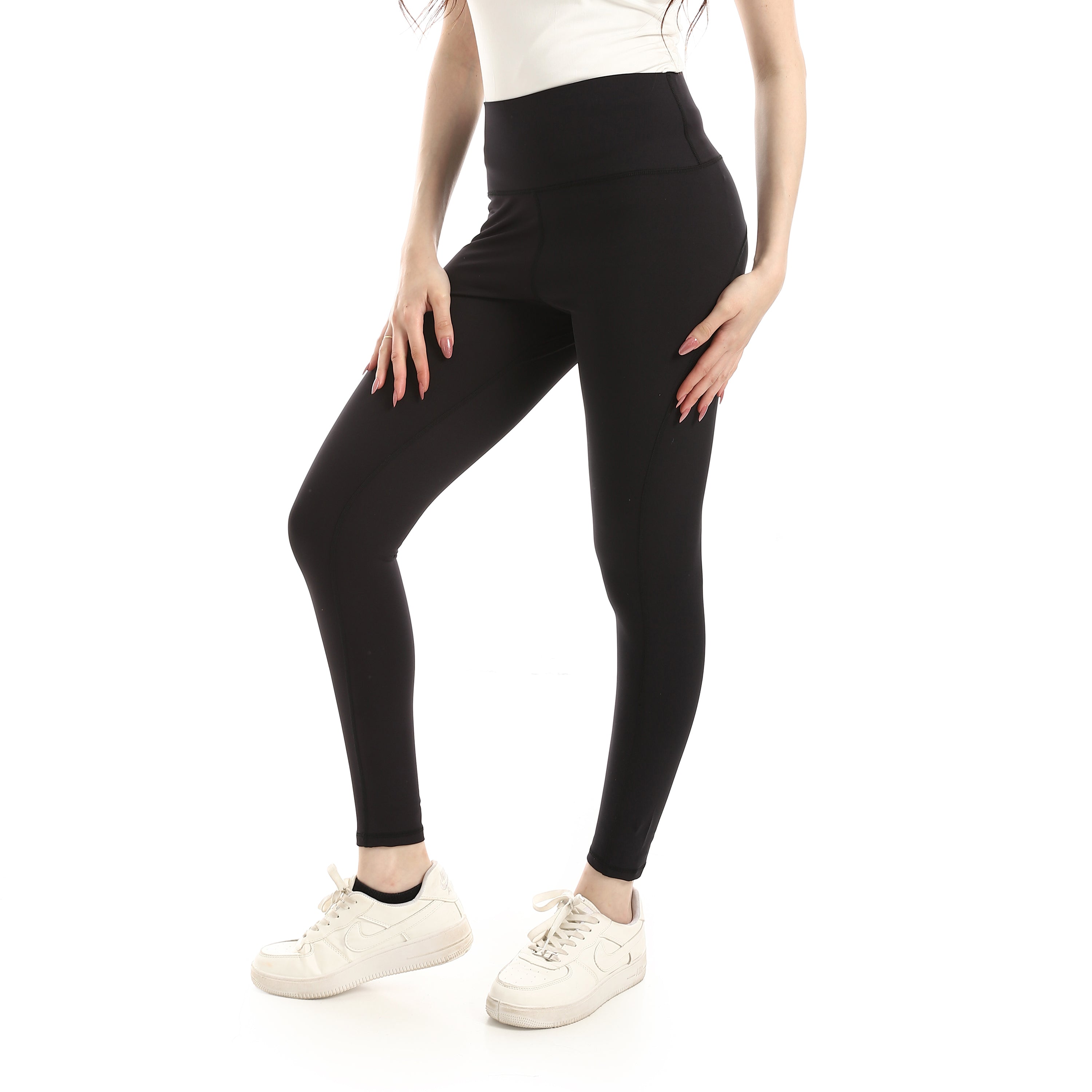 WOMEN TIE-DYE LEGGING FB PANEL - اسود غامق
