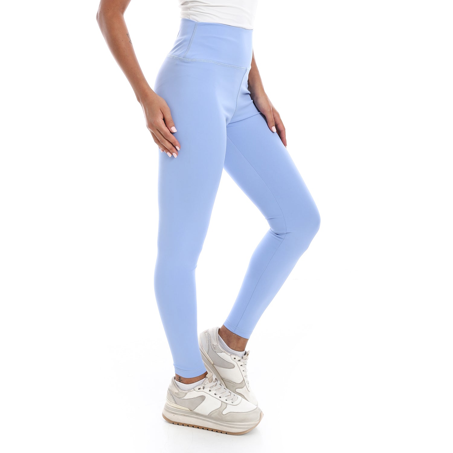 HIGH WAIST TRAINING LEGGINGS - BABYBLUE