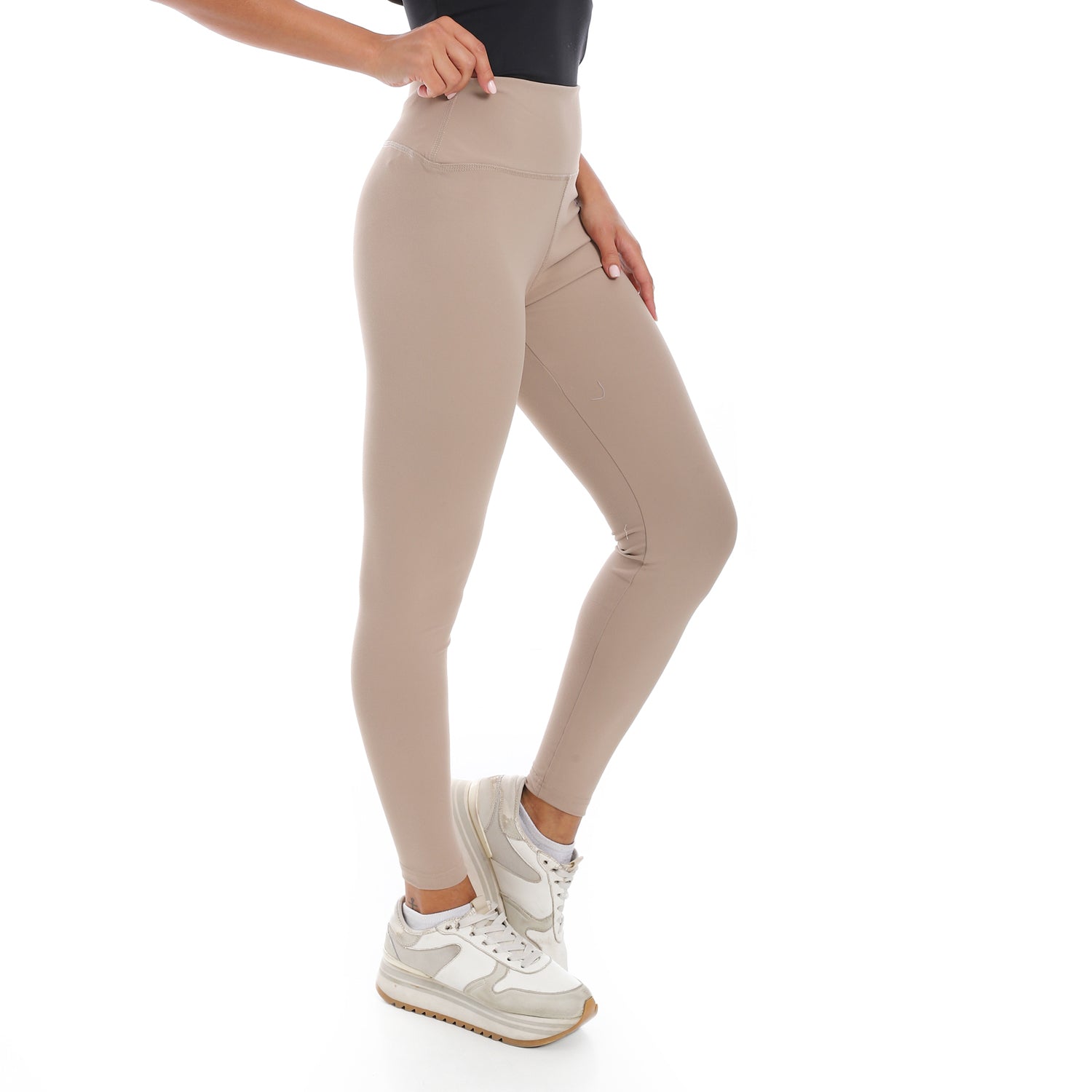 HIGH WAIST TRAINING LEGGINGS - BEIGE