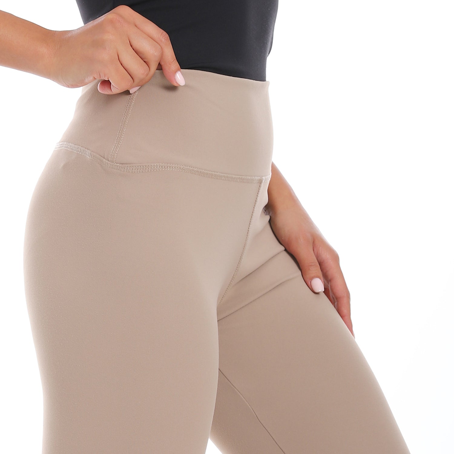 HIGH WAIST TRAINING LEGGINGS - BEIGE