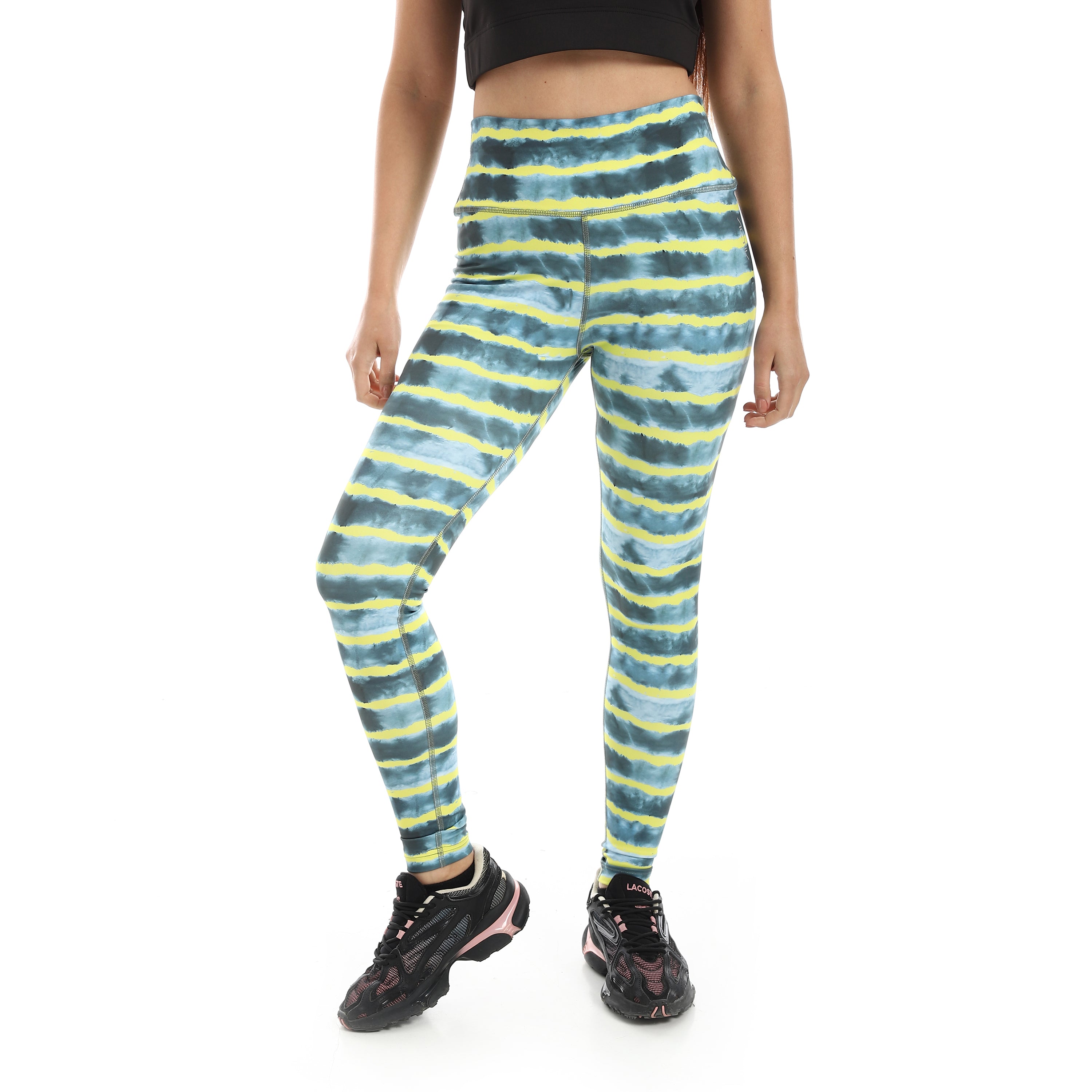 NEON STRIPE FUL PRINT LEGGINGS - MULTICOL