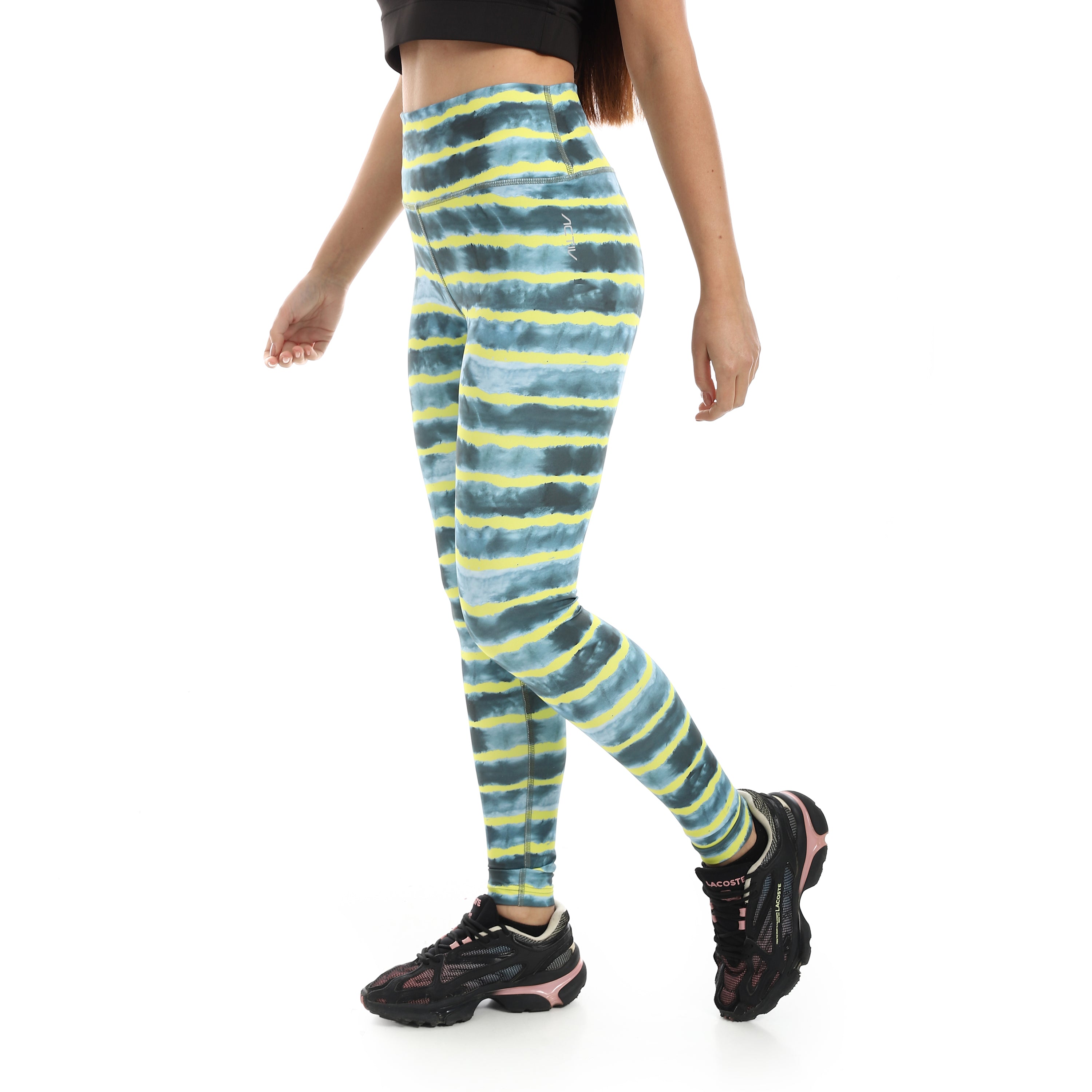 NEON STRIPE FUL PRINT LEGGINGS - MULTICOL