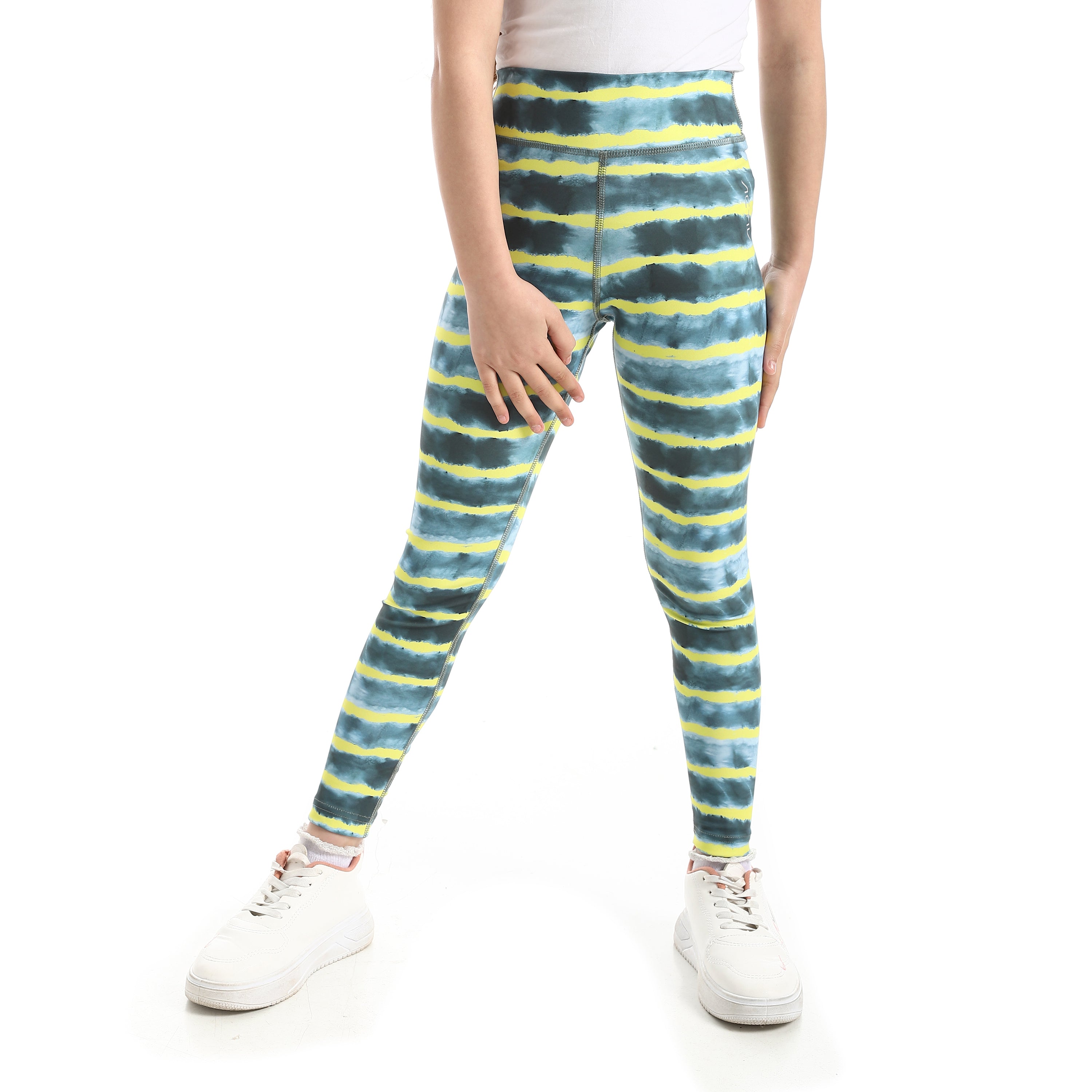 NEON STRIPE FUL PRINT LEGGINGS - MULTICOL