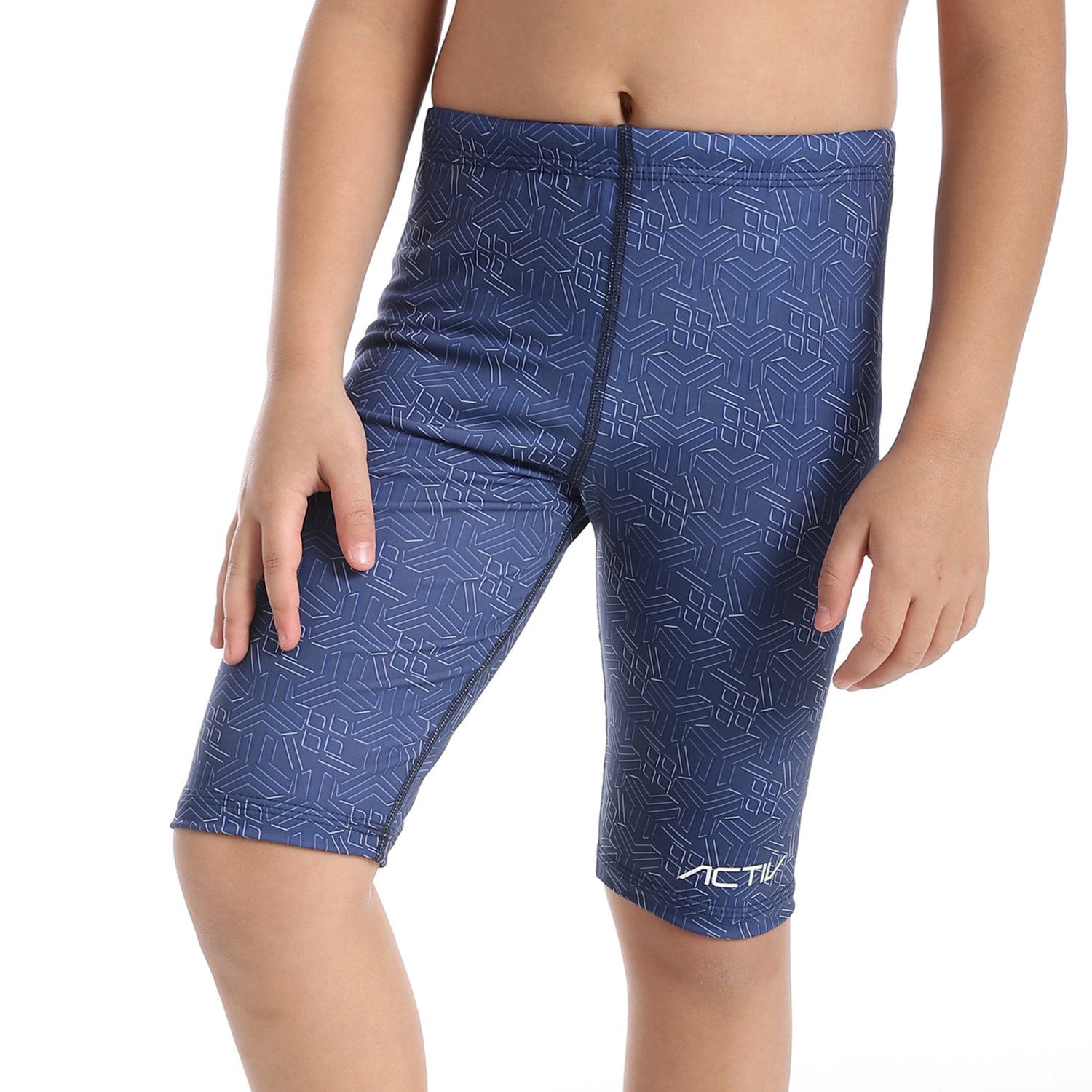 BOYS GRAPHIC LONG SWIM SHORTS - NAVY