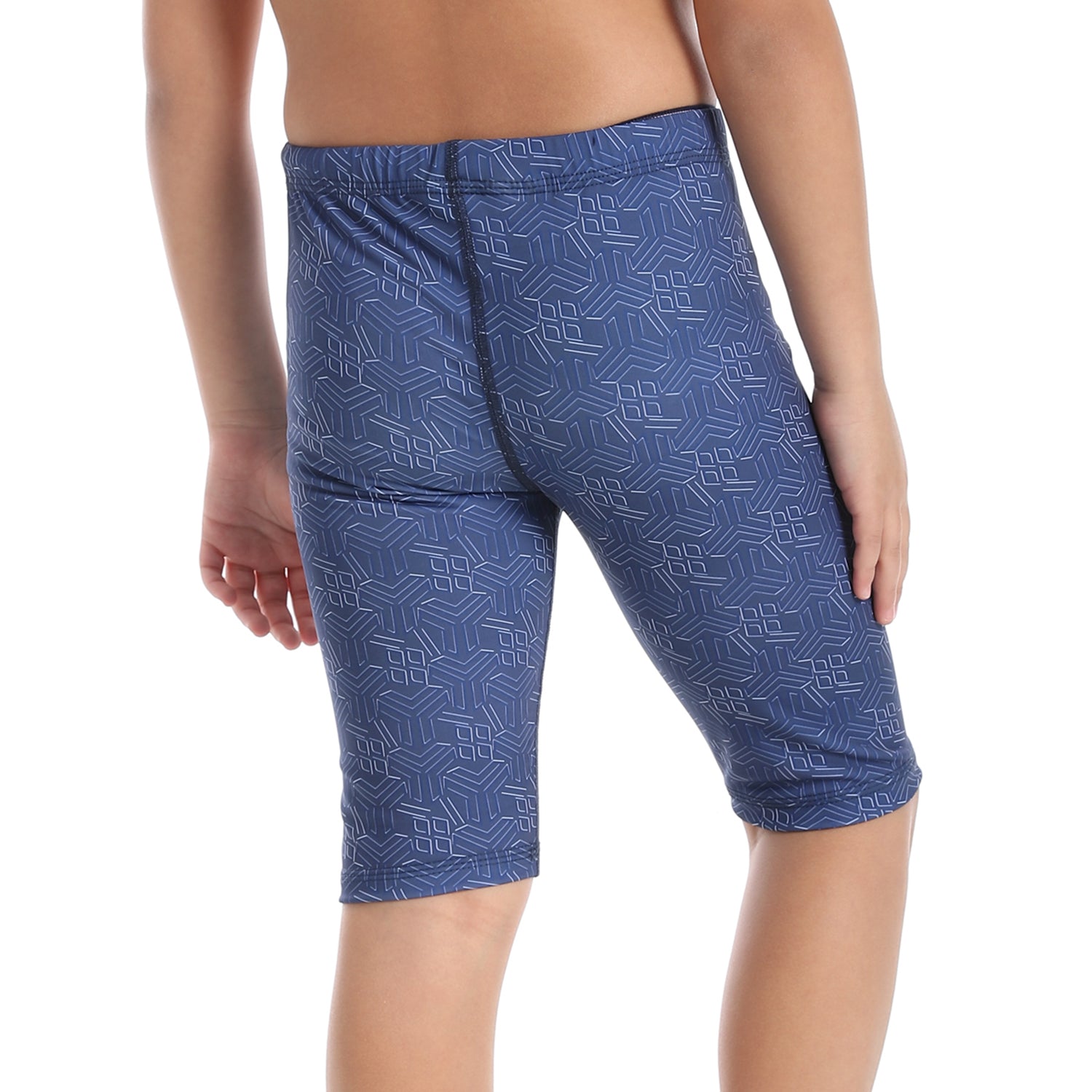 BOYS GRAPHIC LONG SWIM SHORTS - NAVY