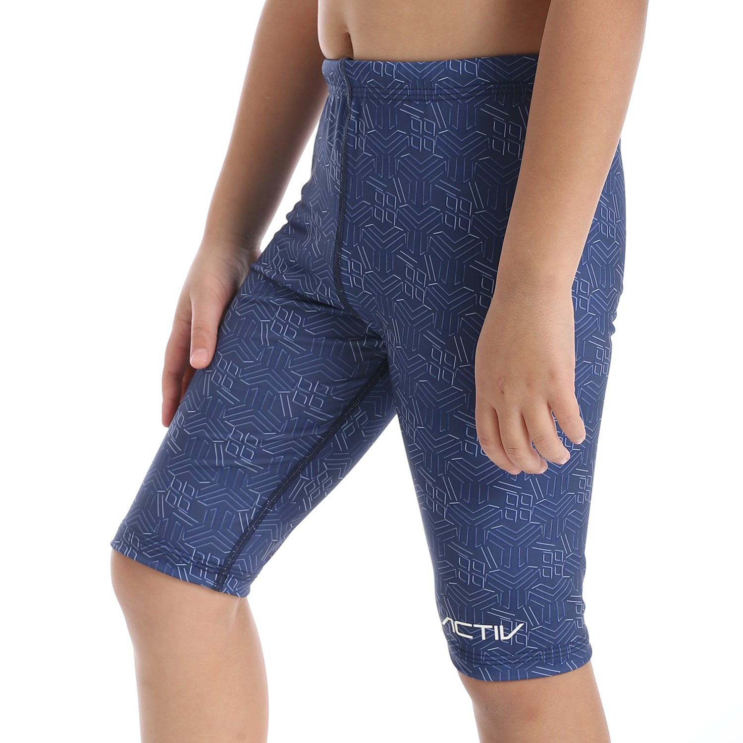 BOYS GRAPHIC LONG SWIM SHORTS - NAVY