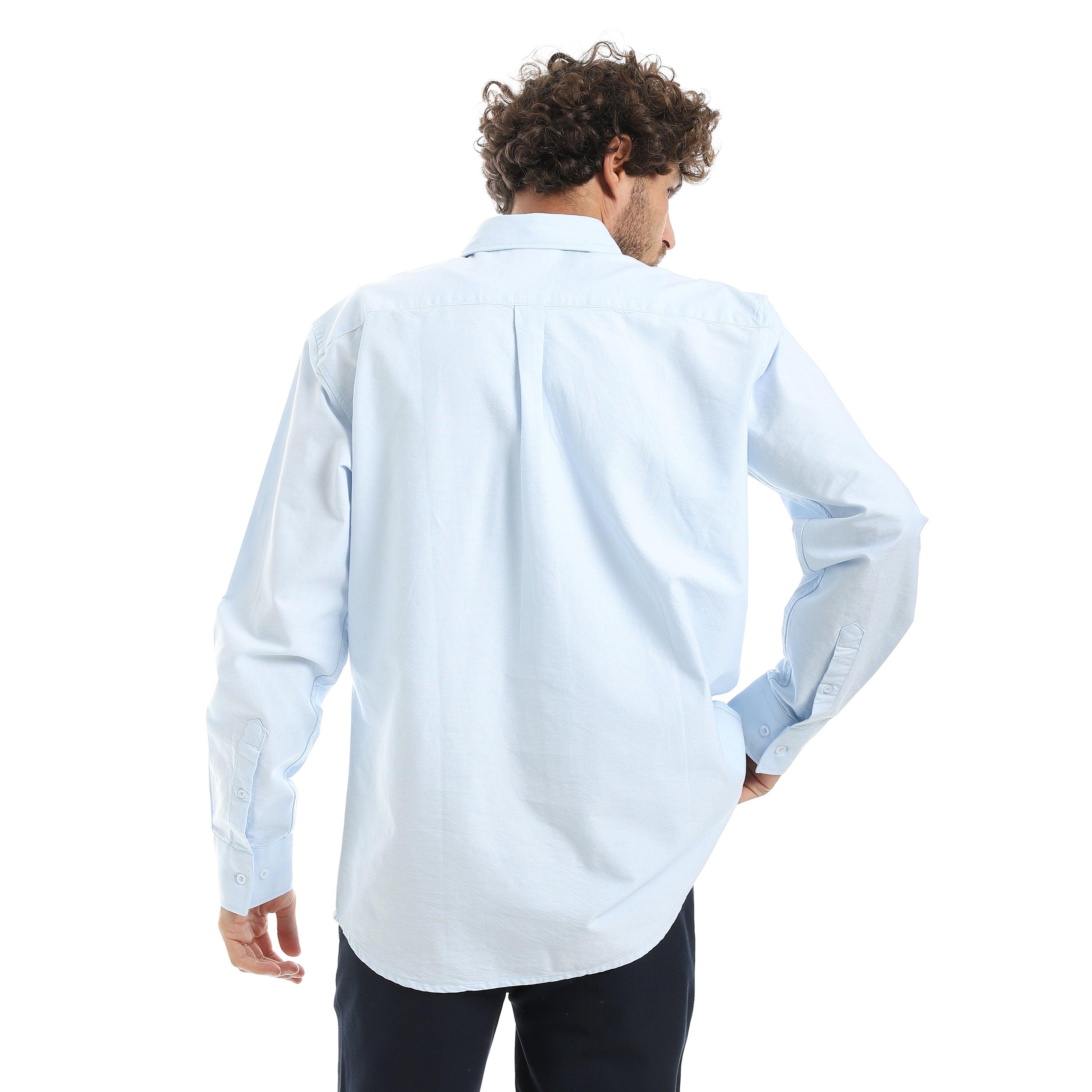 MEN'S L/S PLAIN CLASSIC SHIRT - لبني فاتح