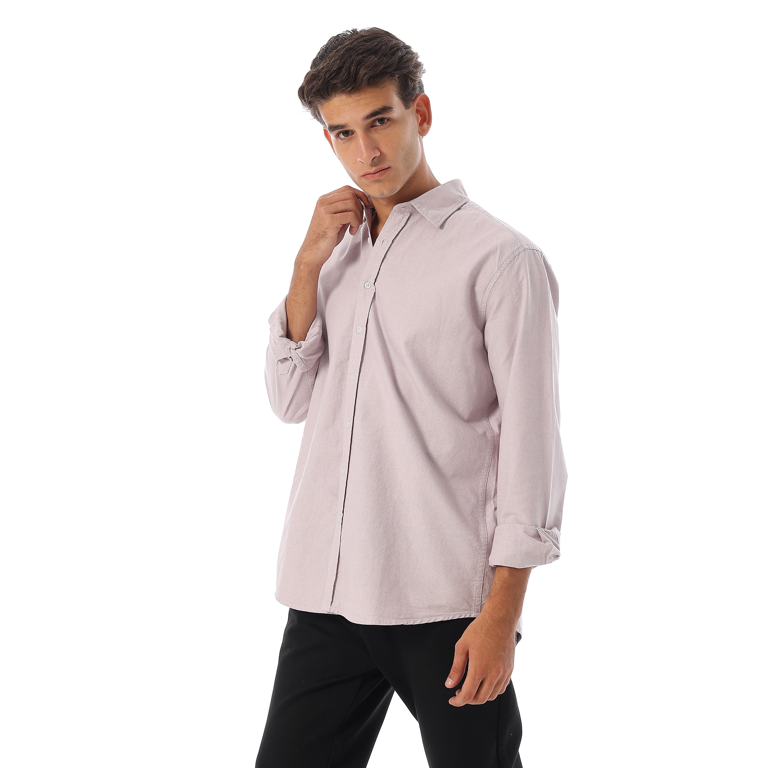 ACTIV PLAIN L/S OXFORD SHIRT - كشمير