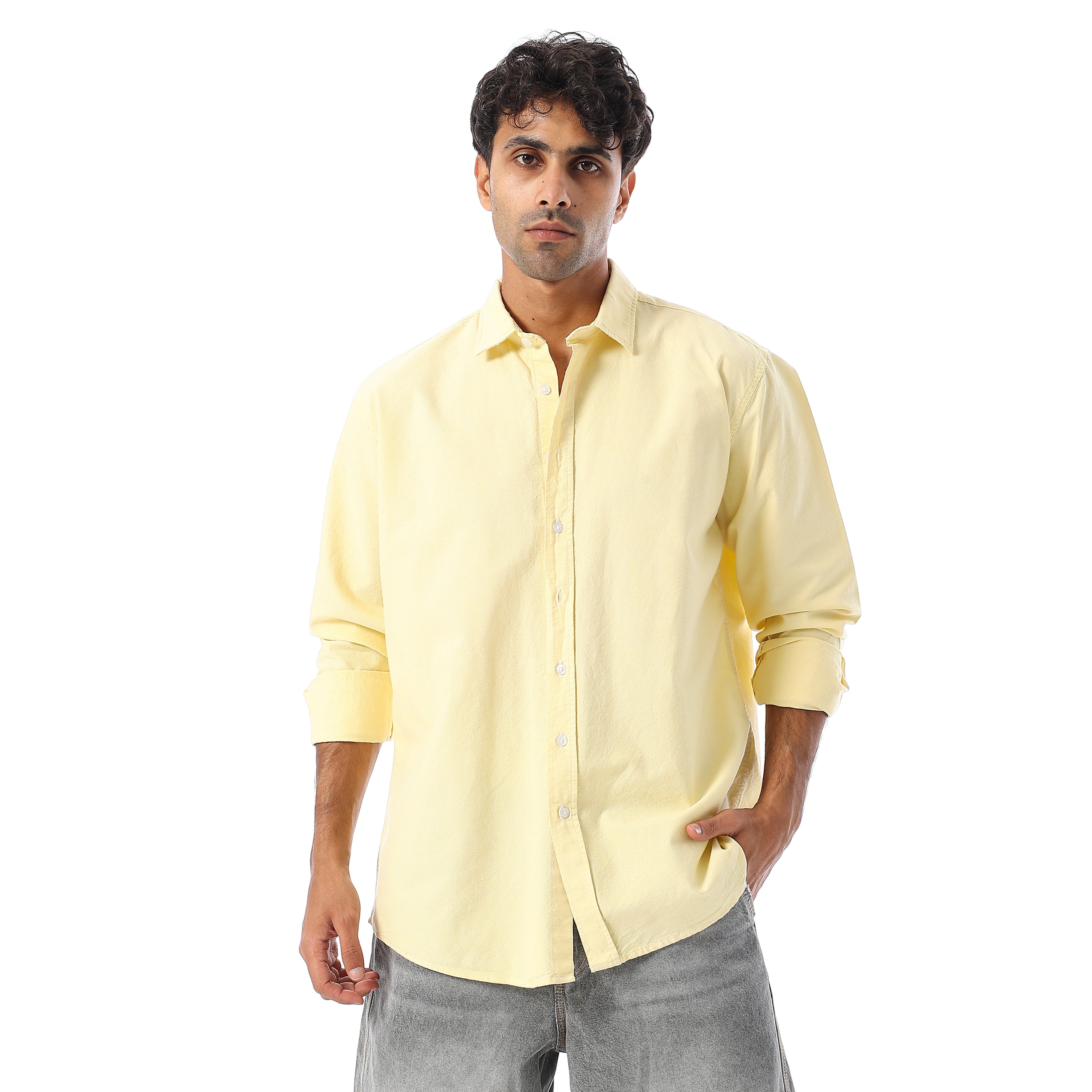 ACTIV PLAIN L/S OXFORD SHIRT - YELLOW