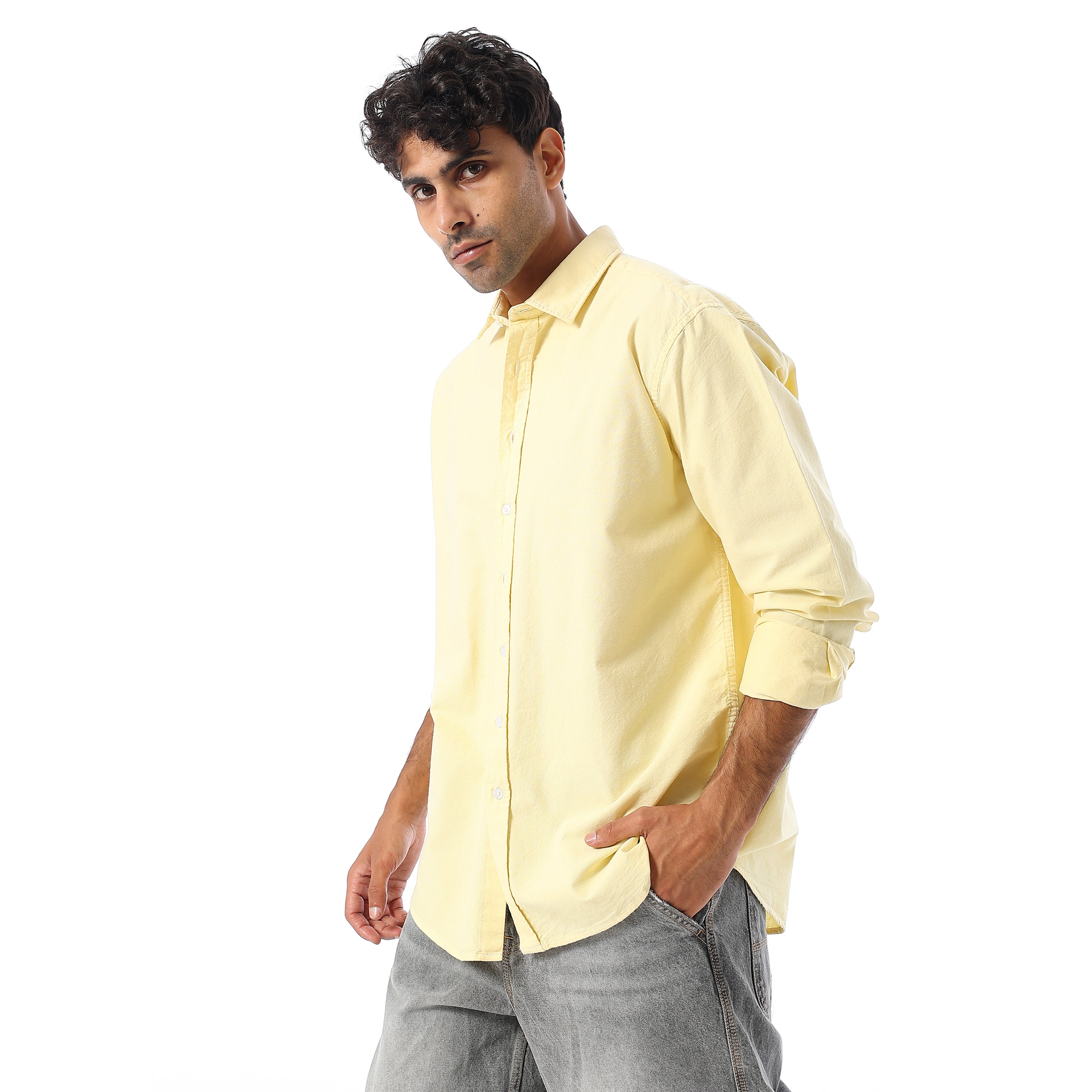 ACTIV PLAIN L/S OXFORD SHIRT - YELLOW
