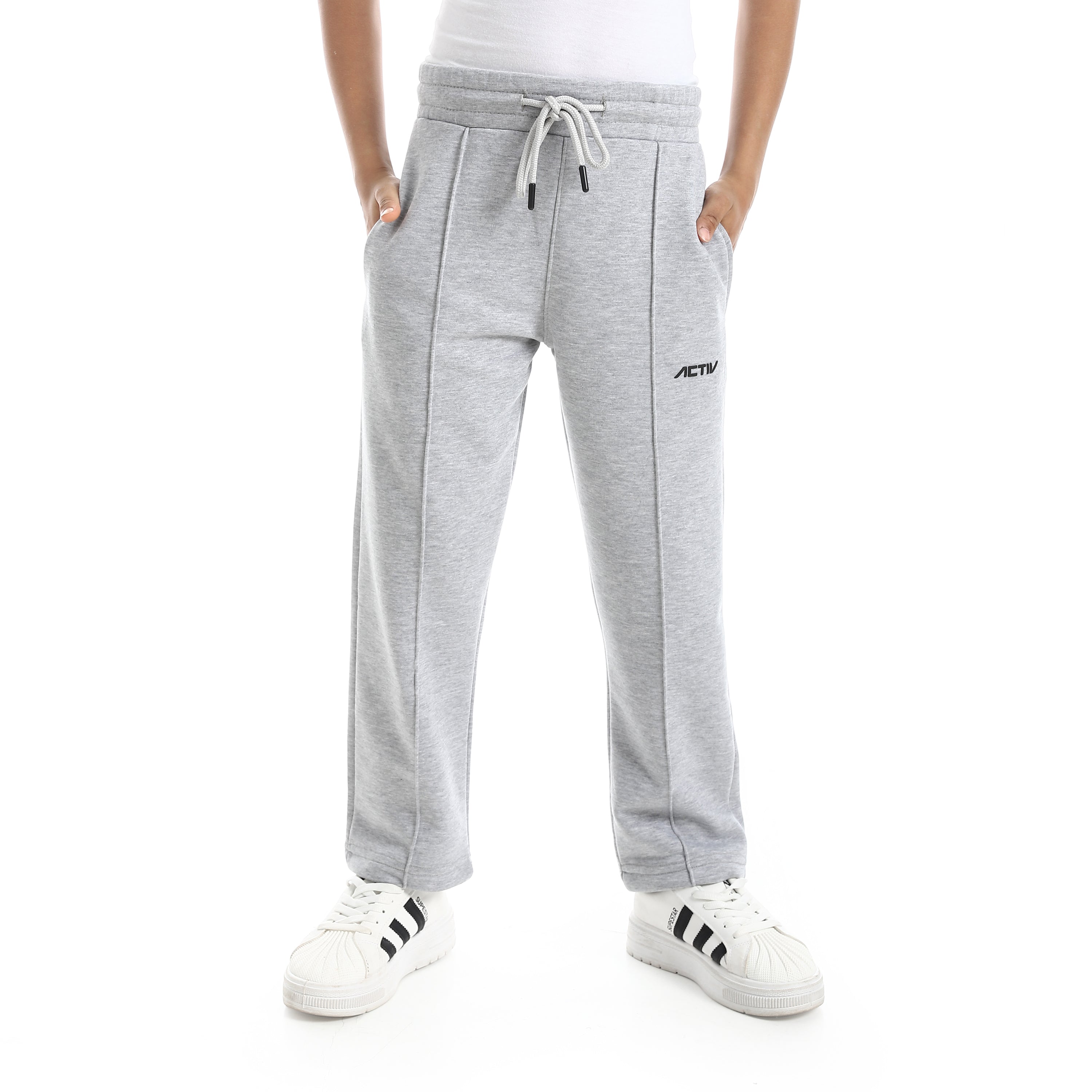 بنطلون اكتف اولادي واسع الأرجل - شانية فاتح