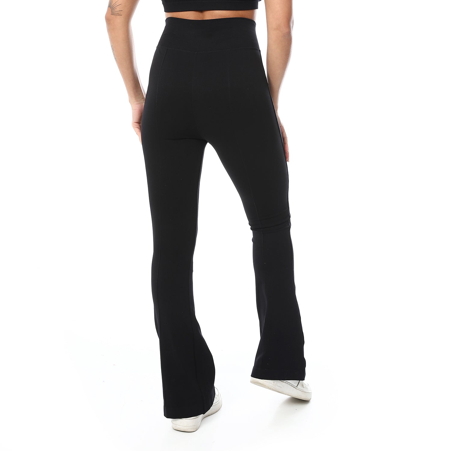 ACTIV LADY PLAIN FLARE PANTS - BLACK