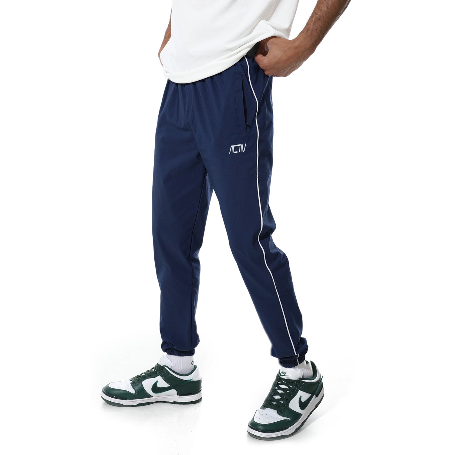 ACTIV MEN'S ELASTIC LEG PANTS - NAVY