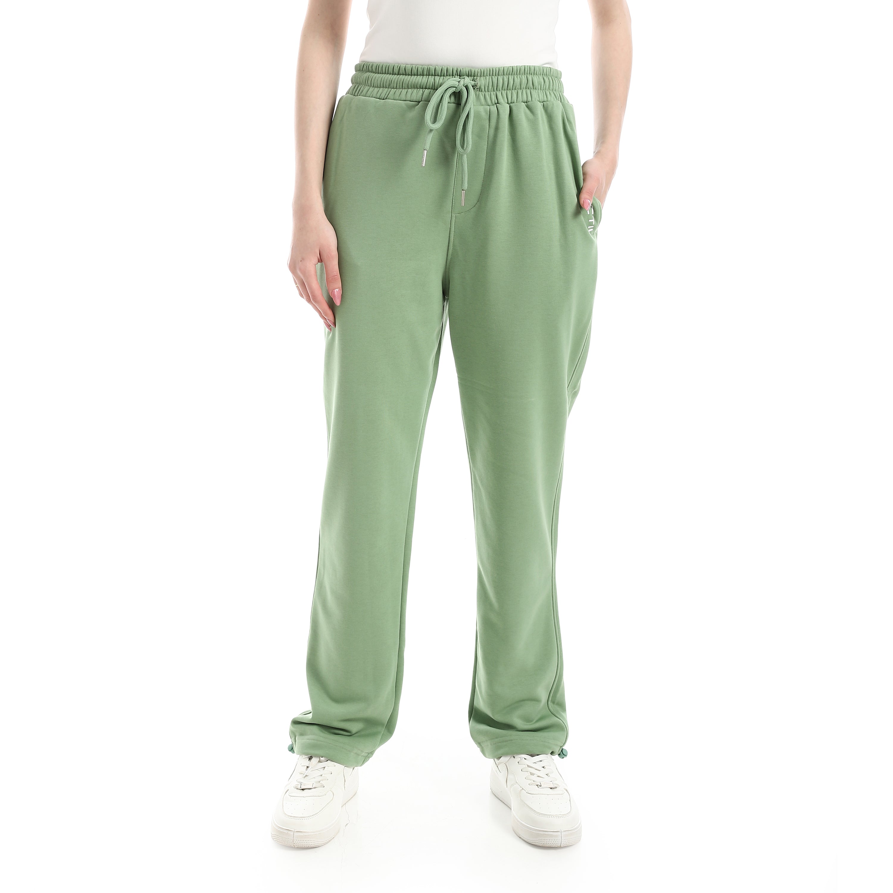 ELASTIC CUFFS SWEATPANTS - L.GREEN