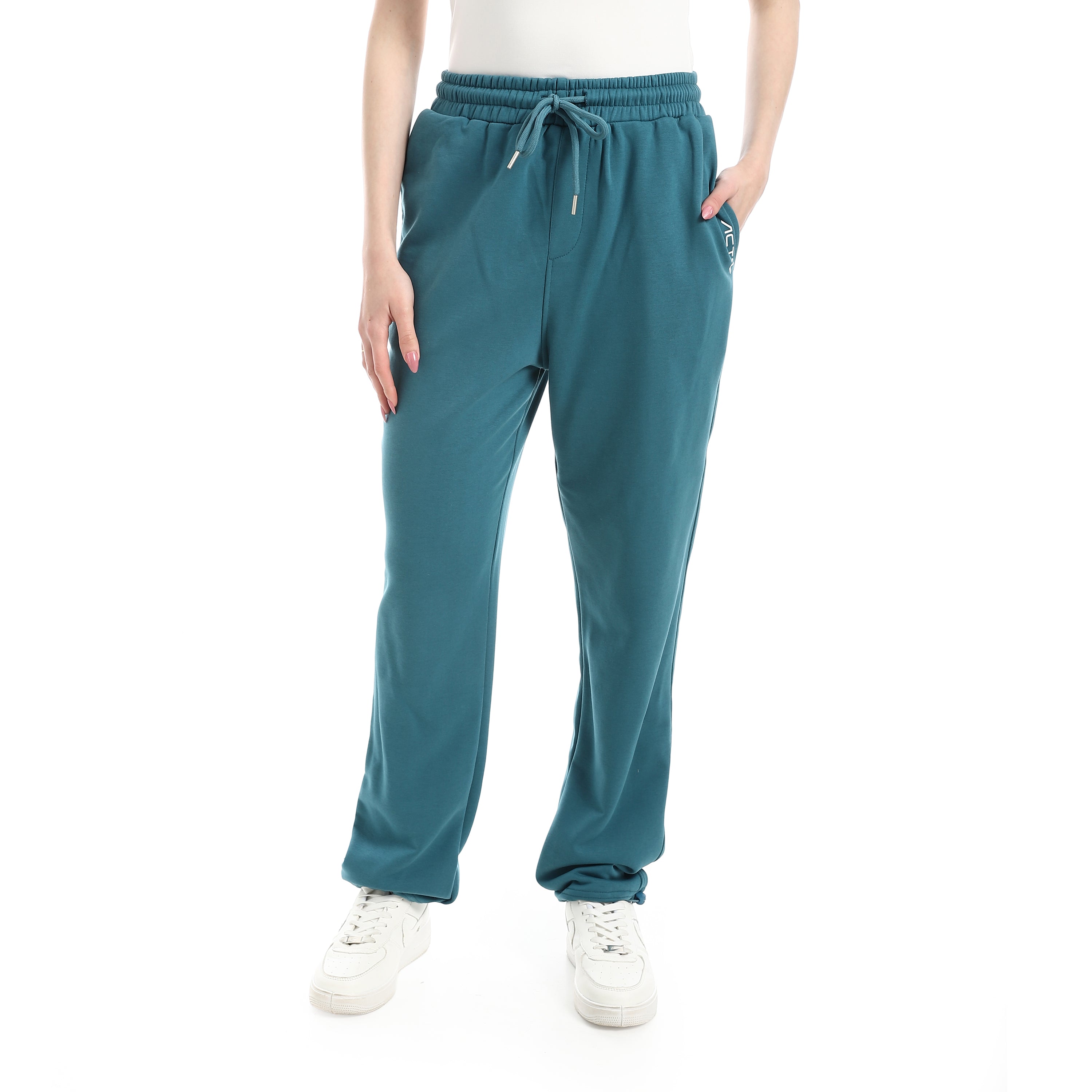 ELASTIC CUFFS SWEATPANTS - PETROL