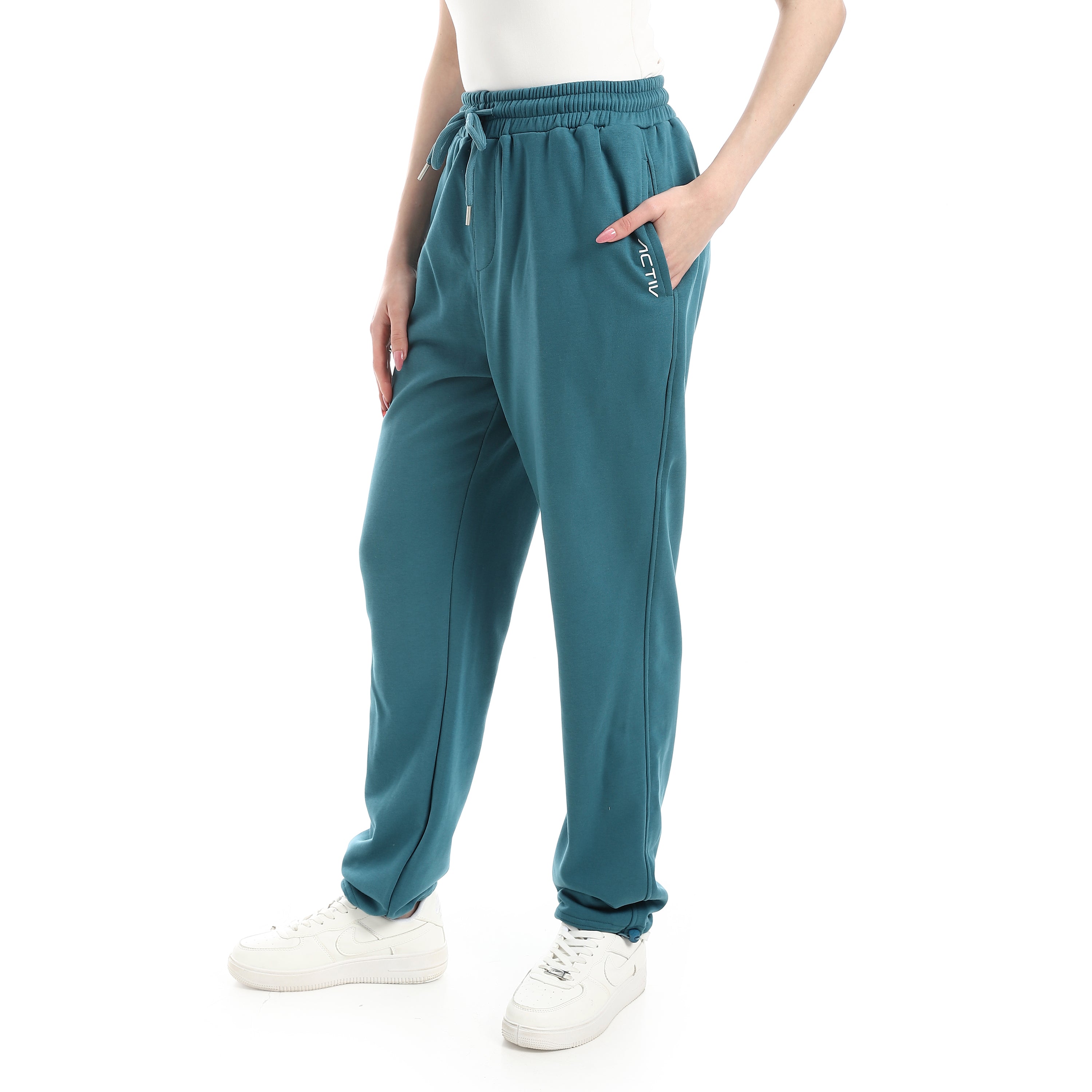 ELASTIC CUFFS SWEATPANTS - PETROL