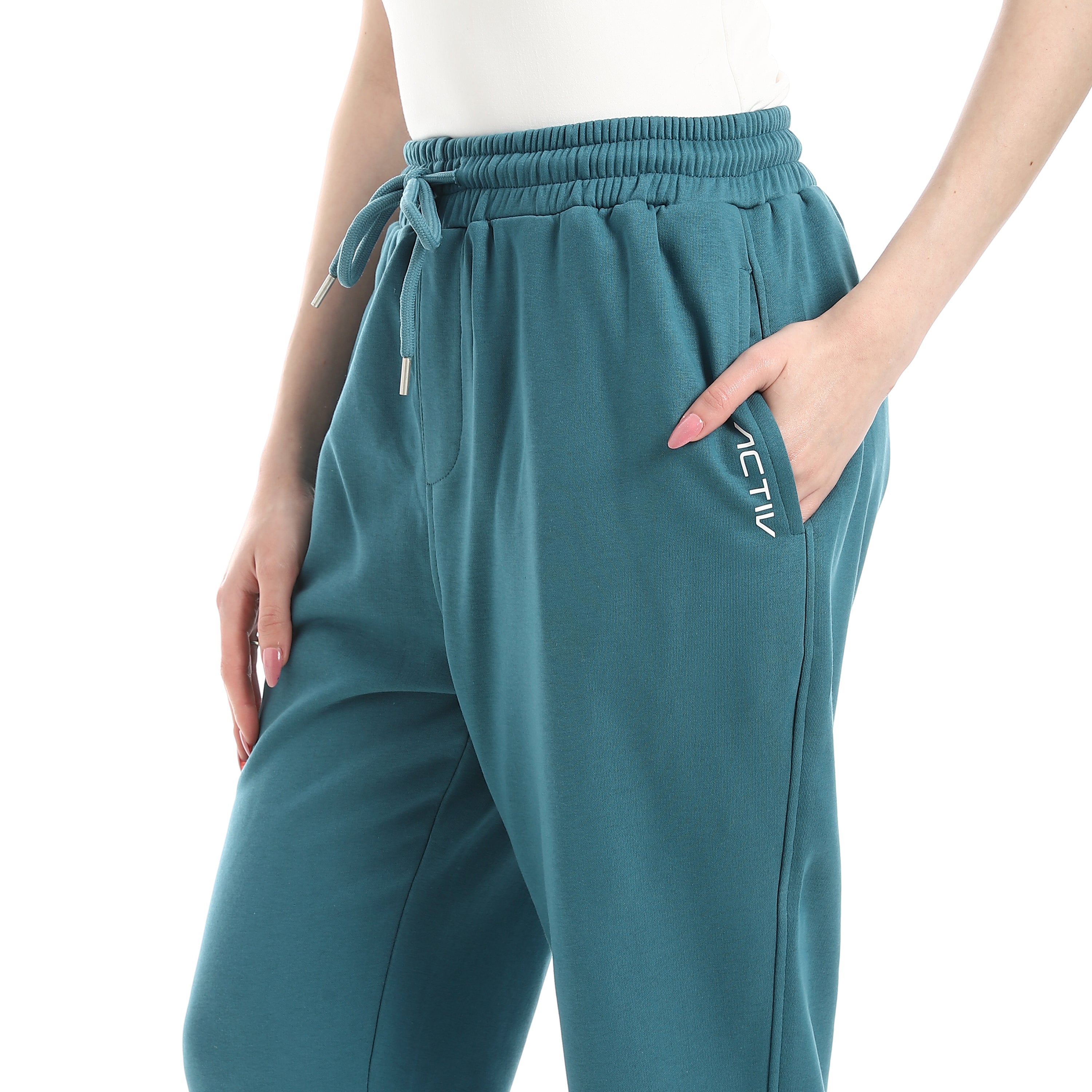 ELASTIC CUFFS SWEATPANTS - PETROL